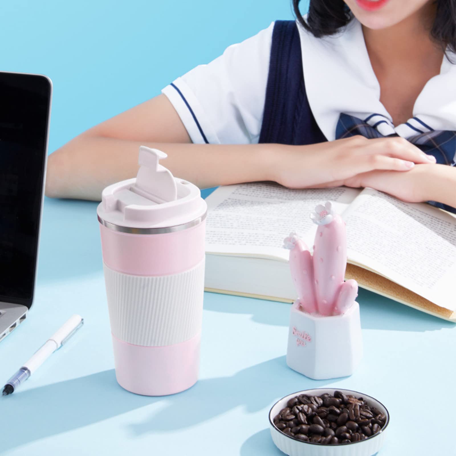 **Insulated Stainless Steel Travel Mug - Leakproof Lid, Double Wall Vacuum Coffee Tumbler for Hot & Cold Drinks - Perfect for Commuting, Camping & Office Use**