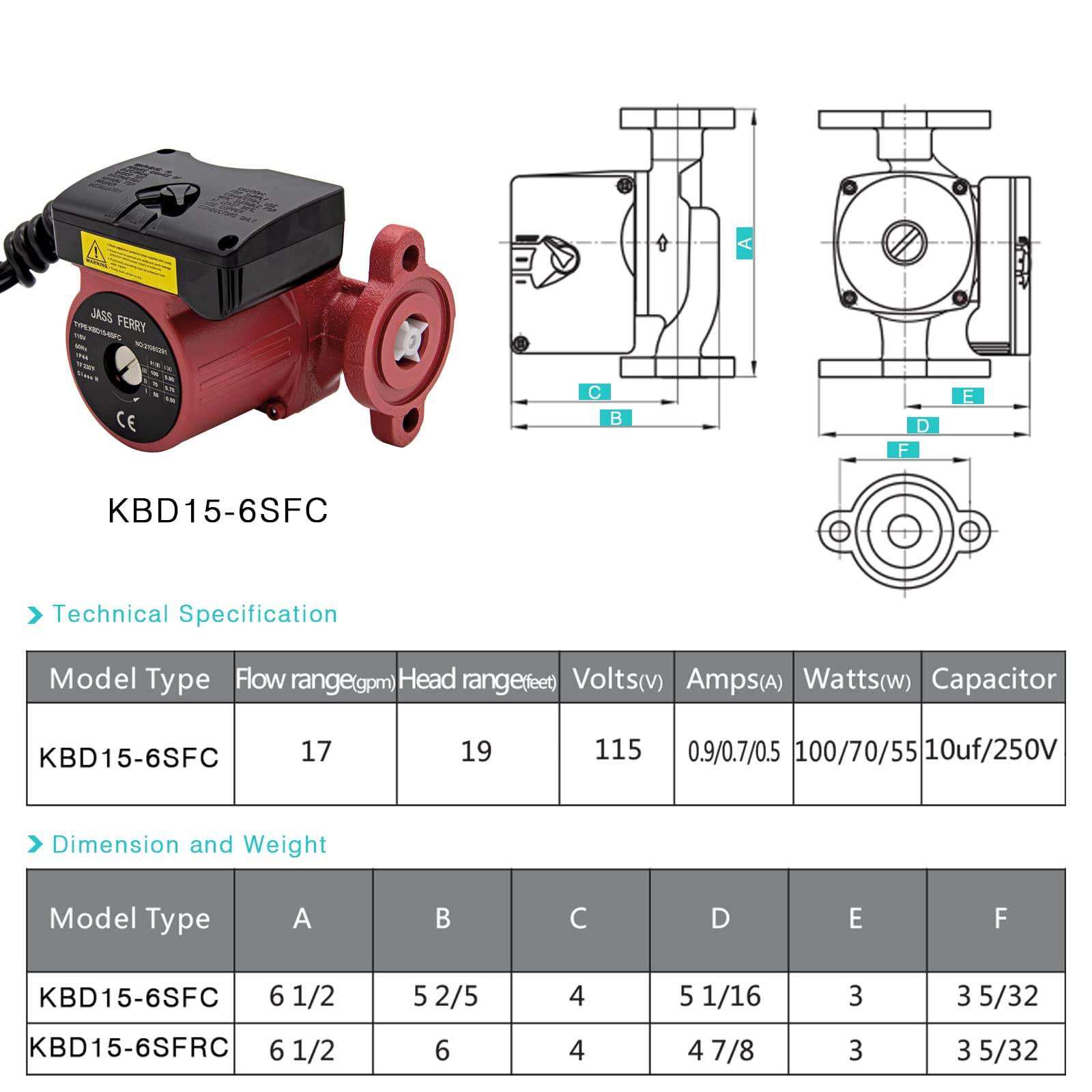JASSFERRY 115V Hot Water Recirculating Pump System - 1
