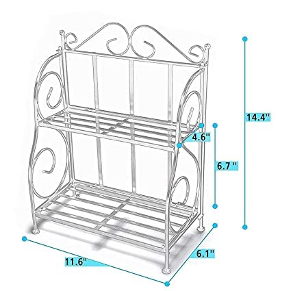 Sturdy Iron Kitchen Rack - Heavy Duty Metal Shelf Organizer for Pantry, Spice Storage & Countertop Organization | Perfect for Kitchen, Garage & Bathroom Storage Solutions
