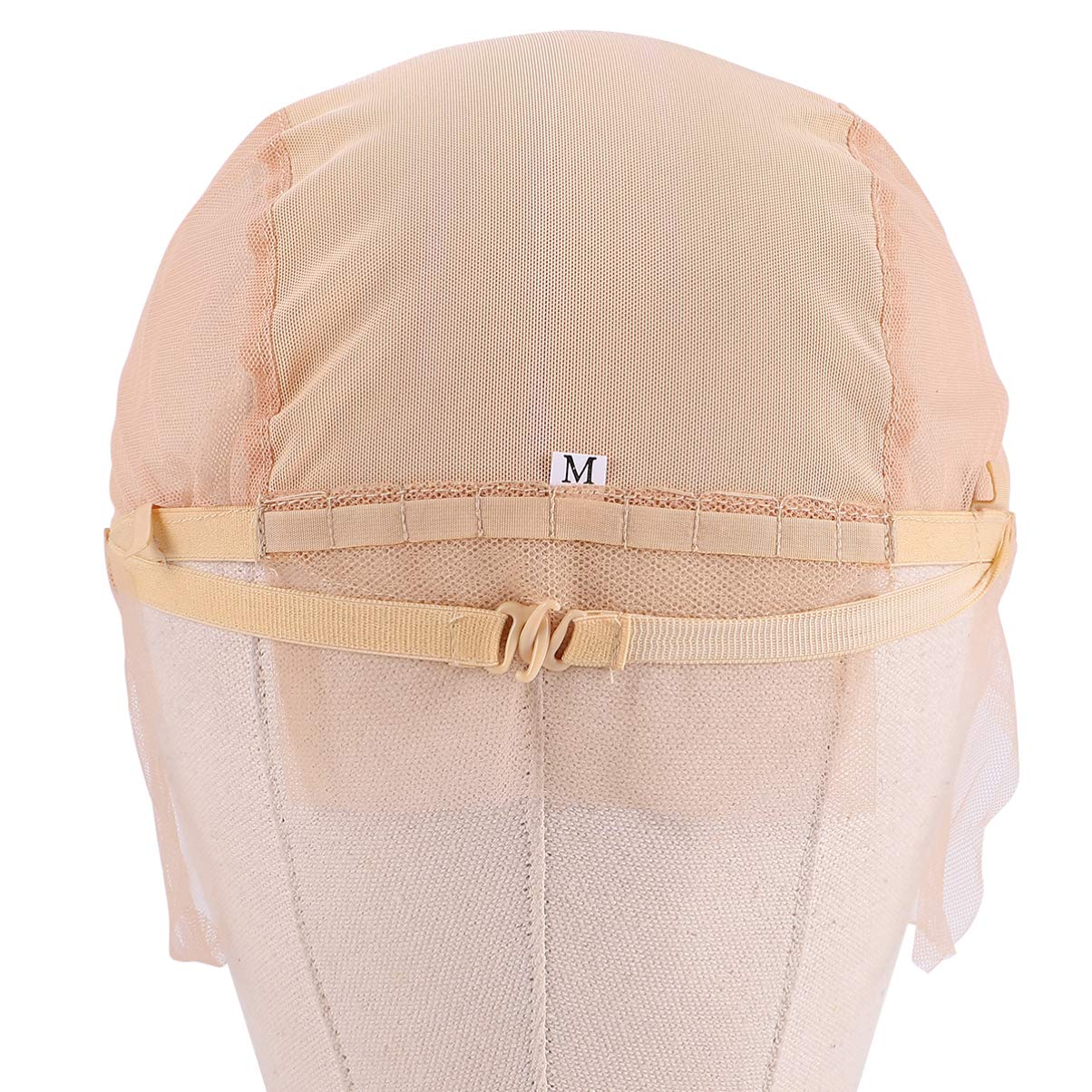 EXCLUZO Adjustable Front Lace Wig Cap with Elastic Strap - Breathable Mesh Hairnet for Women (Beige) | Perfect for Wig Making, Cosplay & Daily Hair Protection