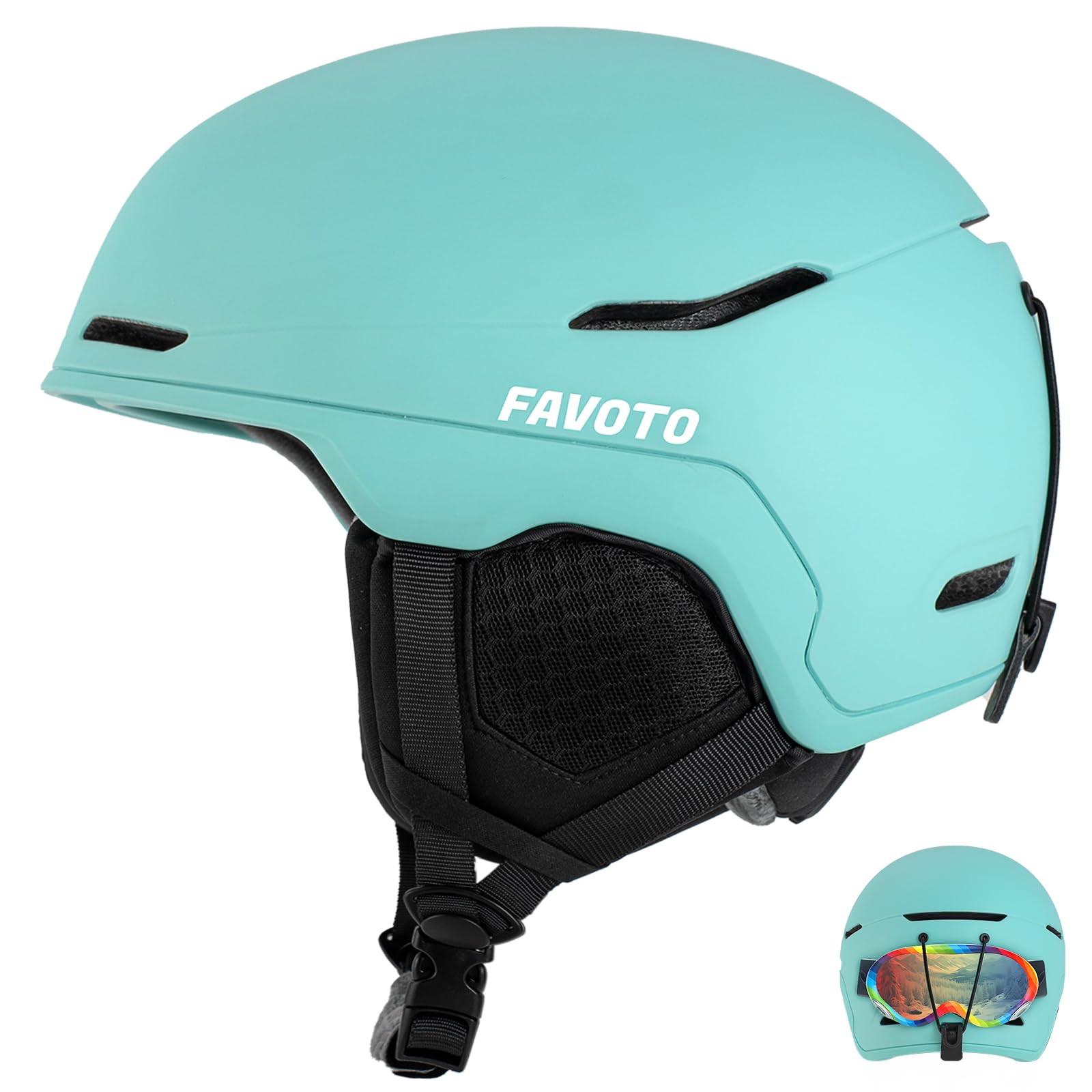 Favoto Adjustable Ventilation Snow Helmet for Adults - Men's Ski & Snowboard Helmet for Winter Sports, Cycling & Snowmobiling - Perfect for Skiing, Snowboarding & Outdoor Adventures