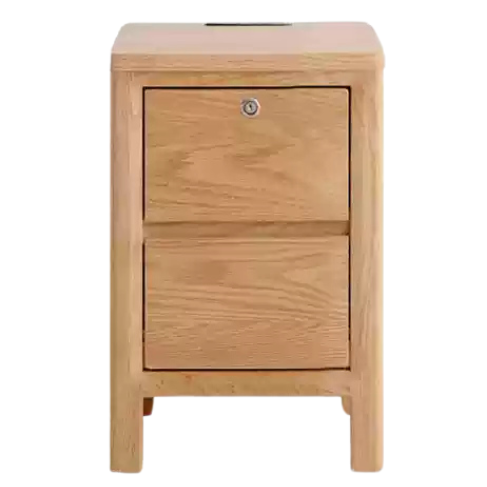 Solid Oak Wood Nightstand with Locking Drawer - Stylish and Durable Bedside Table for Bedroom, Living Room, or Guest Room