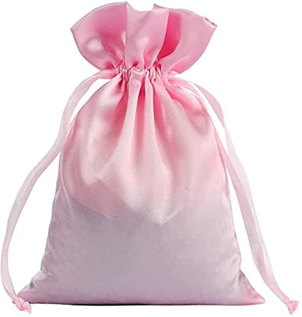 KUPOO 50 Pack 4x6 Inch Pink Silk Drawstring Gift Bags - Elegant Jewelry Pouches for Wedding, Baby Shower & Christmas Presents | Perfect for Party Favors, Jewelry Storage & Small Gift Packaging