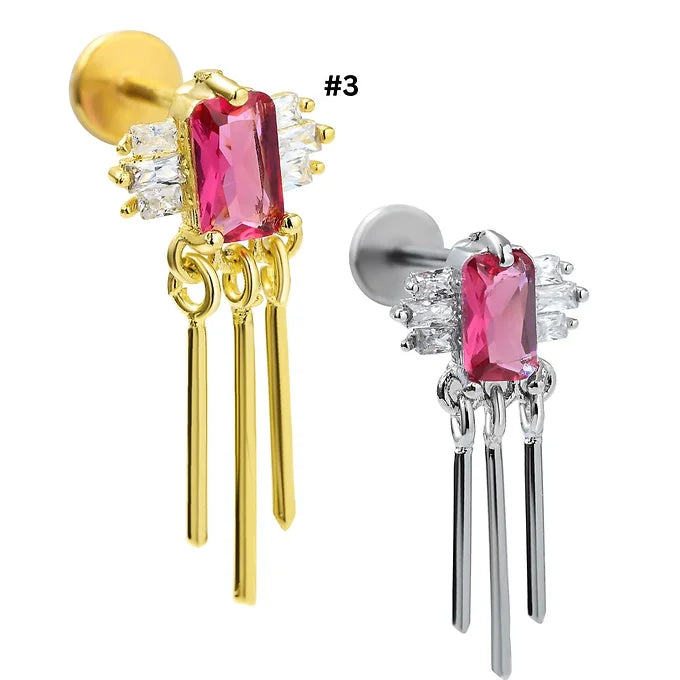 20G Color CZ Flat Back Stud Push Pin Earrings for Women | Hypoallergenic Fashion Jewelry | Perfect for Parties, Weddings & Daily Wear | CD060