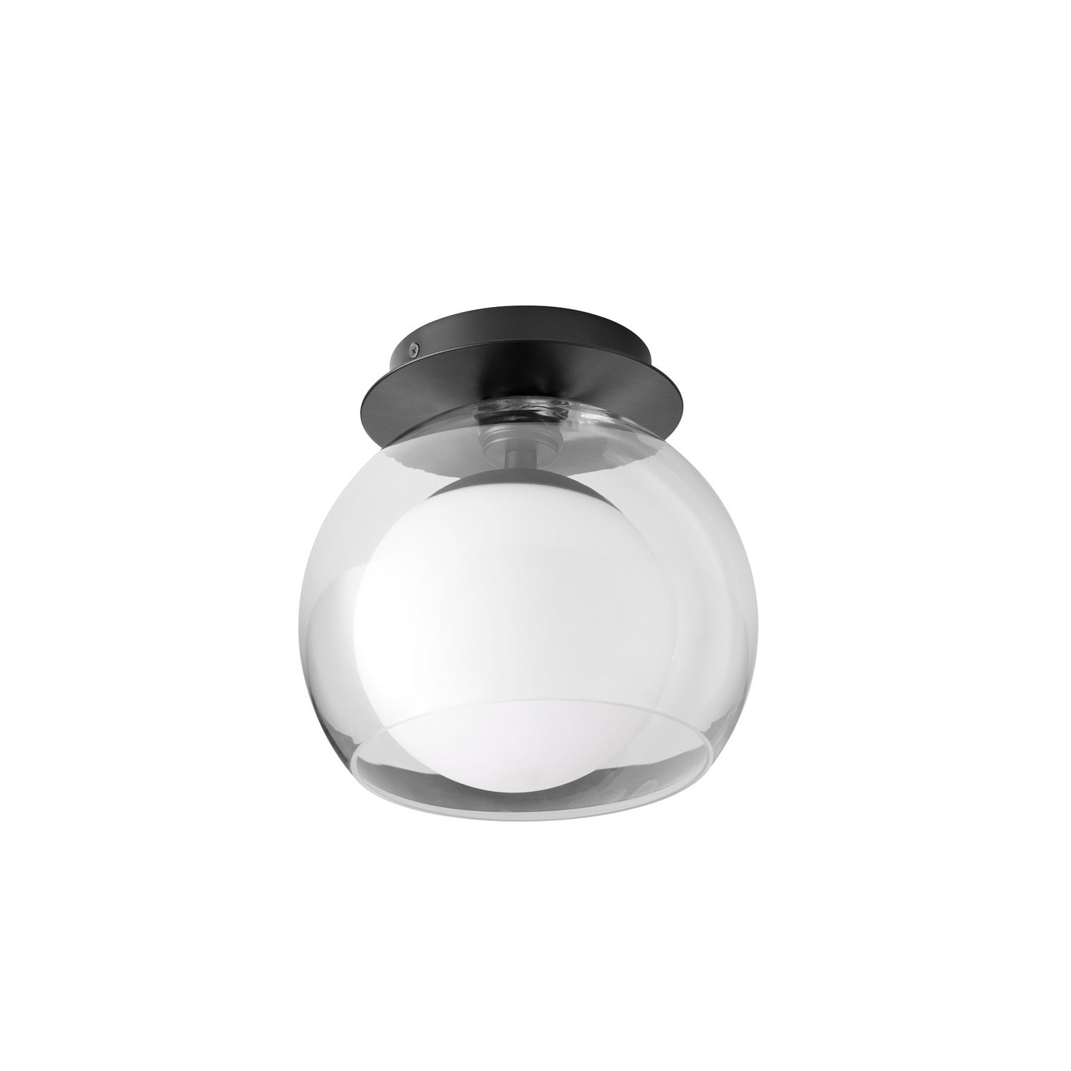 3626 Matte Black Ceiling Light Fixture - Single Bulb Ceiling Mount for Living Room, Bedroom, or Hallway Lighting