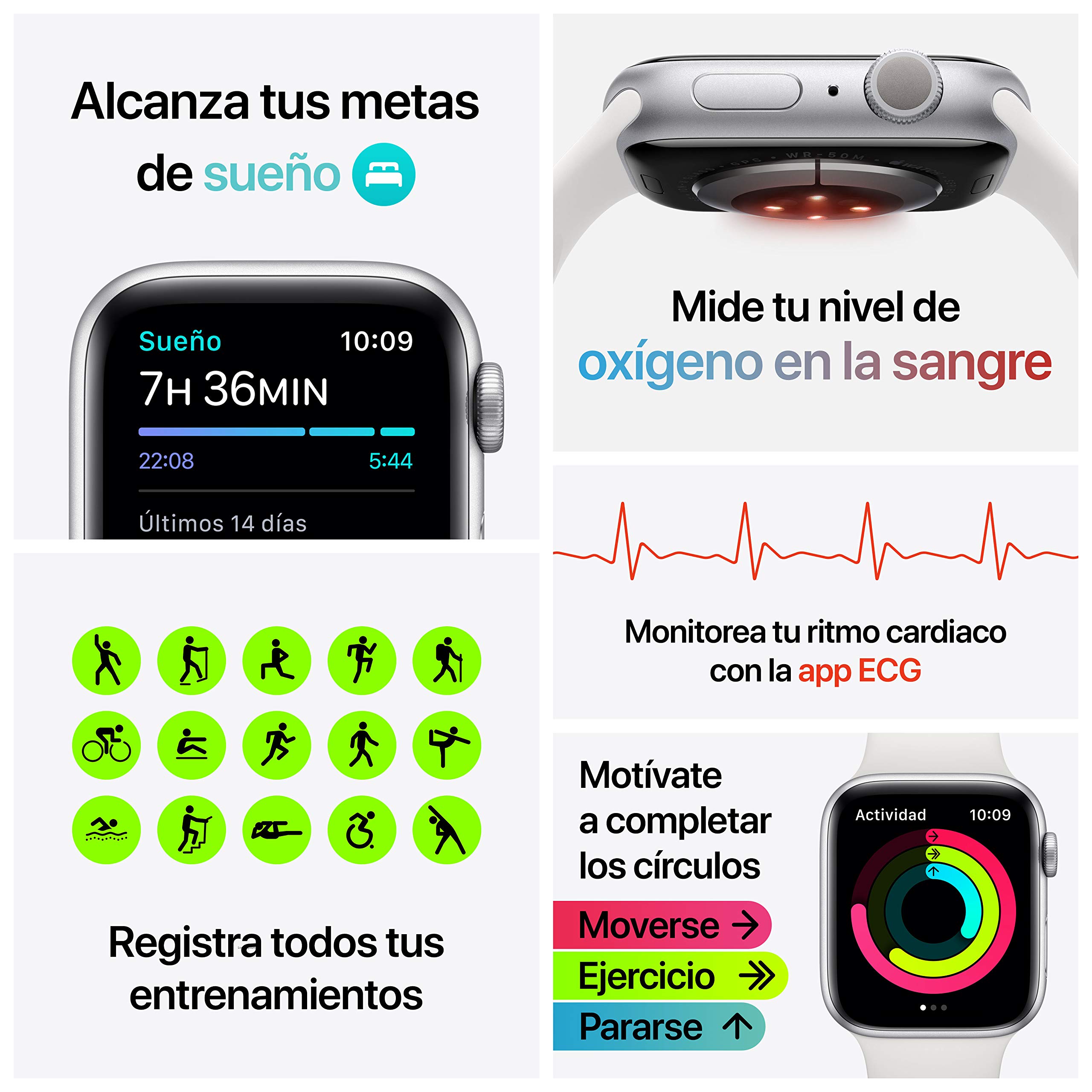 Apple Watch Series 6 (GPS + Cellular, 40mm) - Silver Aluminum Case with White Sport Band (Renewed) | Smart Watch for Fitness Tracking, Heart Rate Monitoring & Phone Calls | Perfect for Running, Swimming & Daily Wear
