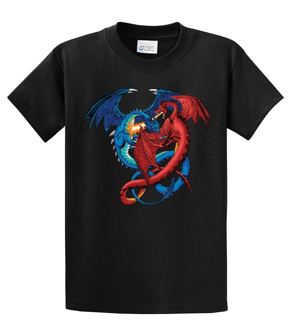 Red and Blue Dragon Figurine - Epic Fantasy Battle Scene Collectible for D&D, Tabletop RPG, and Home Decor