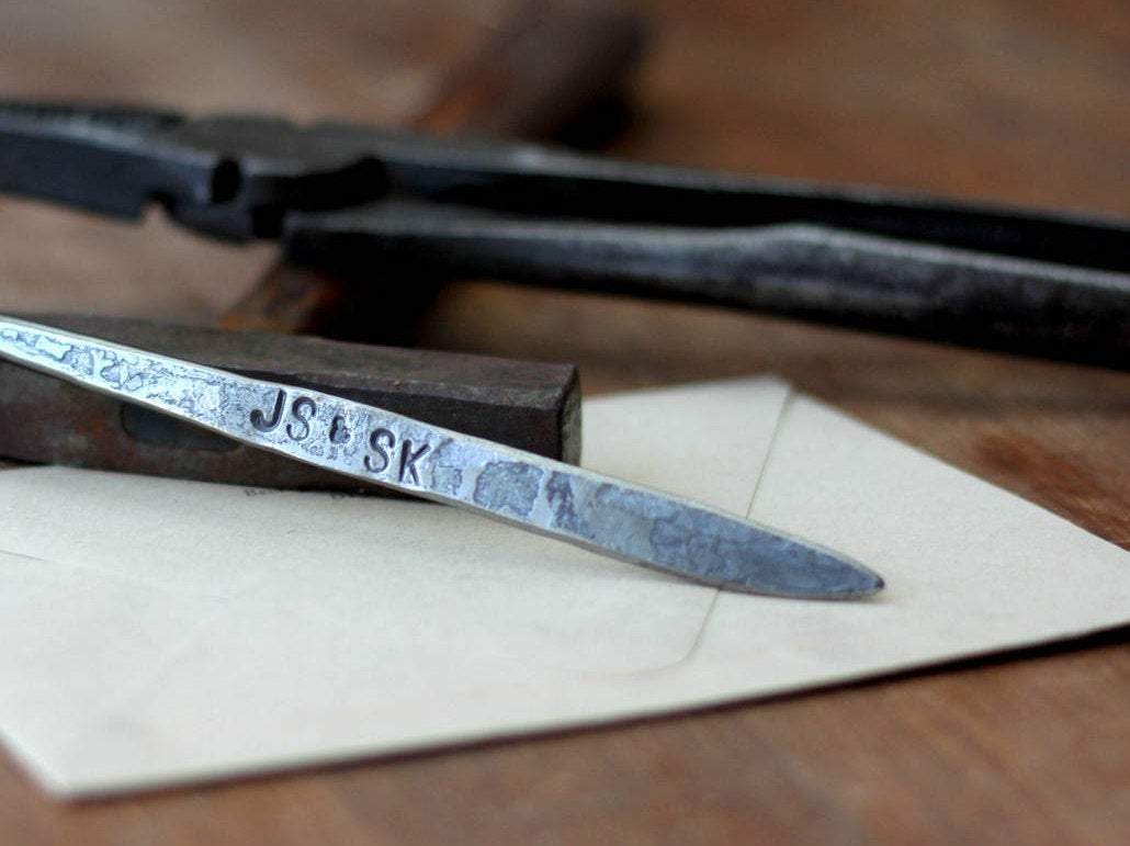Personalized Letter Opener with Loop Handle - Elegant Brass Letter Cutting Tool for Home & Office Use