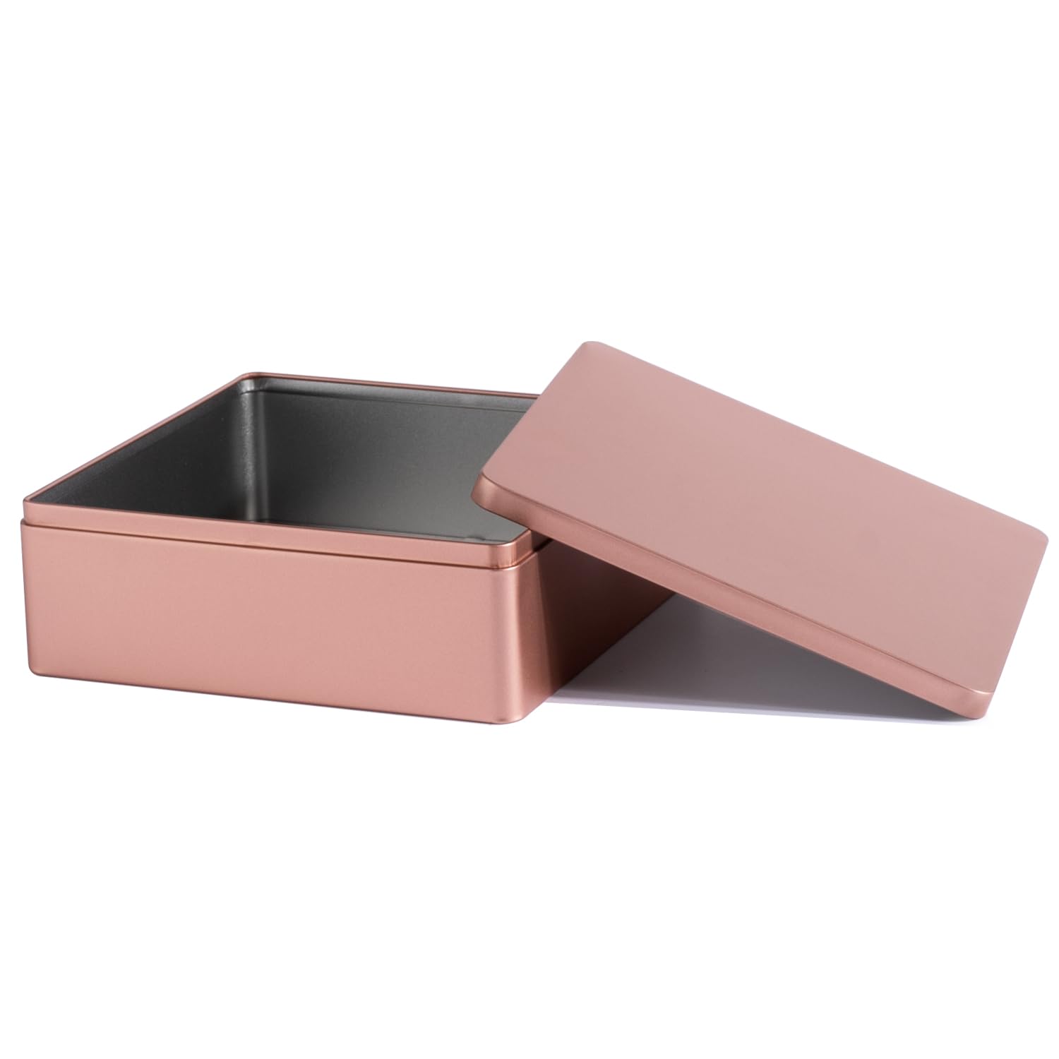 Premium Airtight Food Storage Containers - Rose Gold Square Metal Tin Box for Kitchen Pantry Organization | Perfect for Dry Food, Snacks, Tea & Coffee Storage