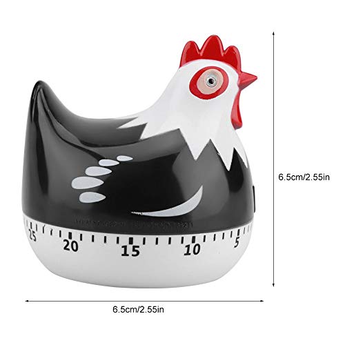 Chicken Pattern Kitchen Timer - Digital Countdown Timer for Cooking, Baking, BBQ & More | Black Cooking Alarm Clock for Eggs, Pizza, Workouts & Home Use