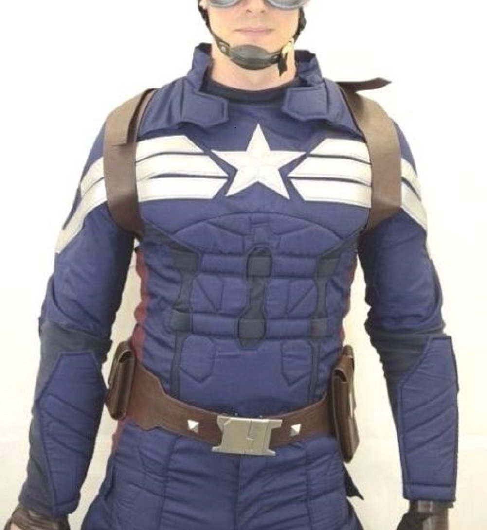 Original Captain America Adjustable Belt with Tactical Pouches Set - Cosplay, Halloween Costume Accessories for Marvel Fans & Comic Con Events