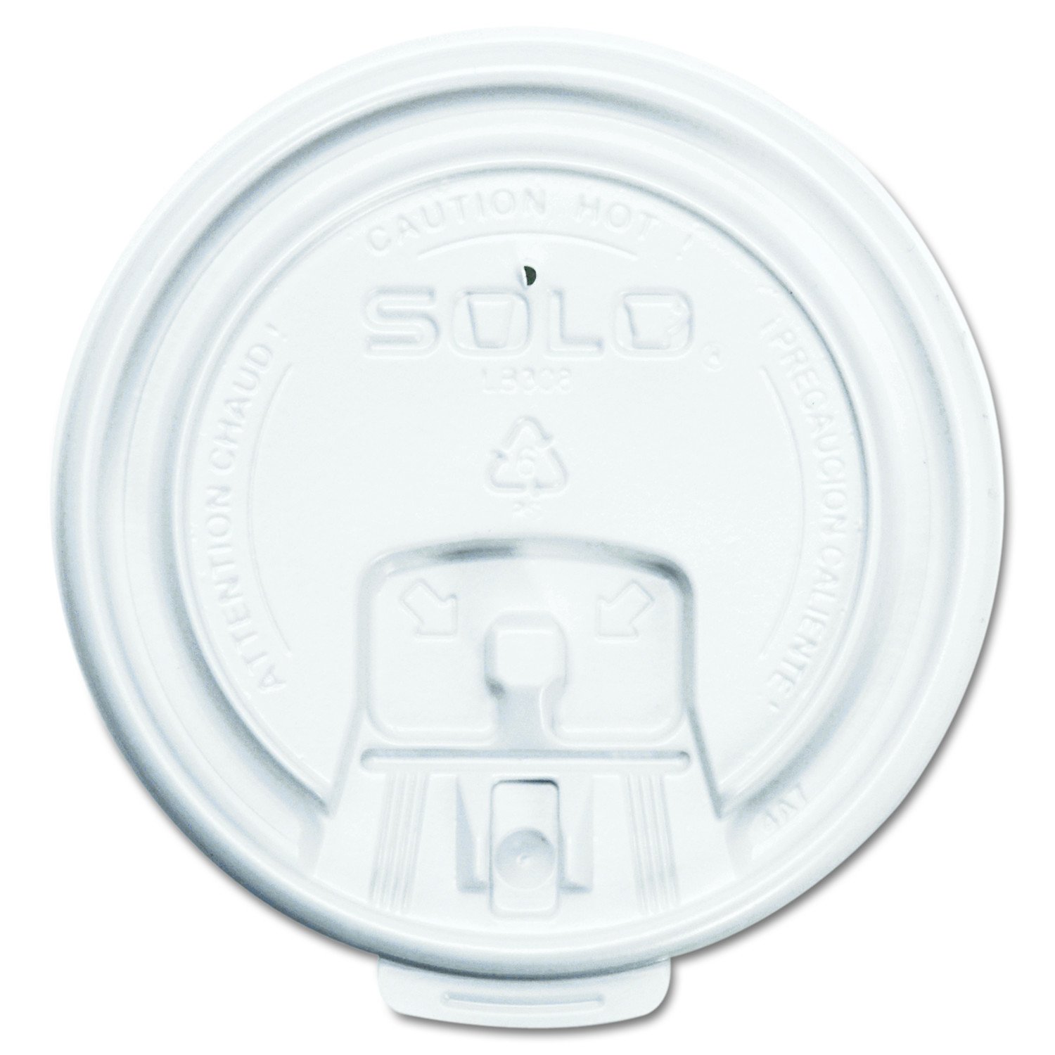 Solo LB3081-00007 White Lock Back Reclosable Plastic Lids - 1000 Pack for Solo Paper Hot Cups | Perfect for Coffee Shops, Offices & Takeout Services