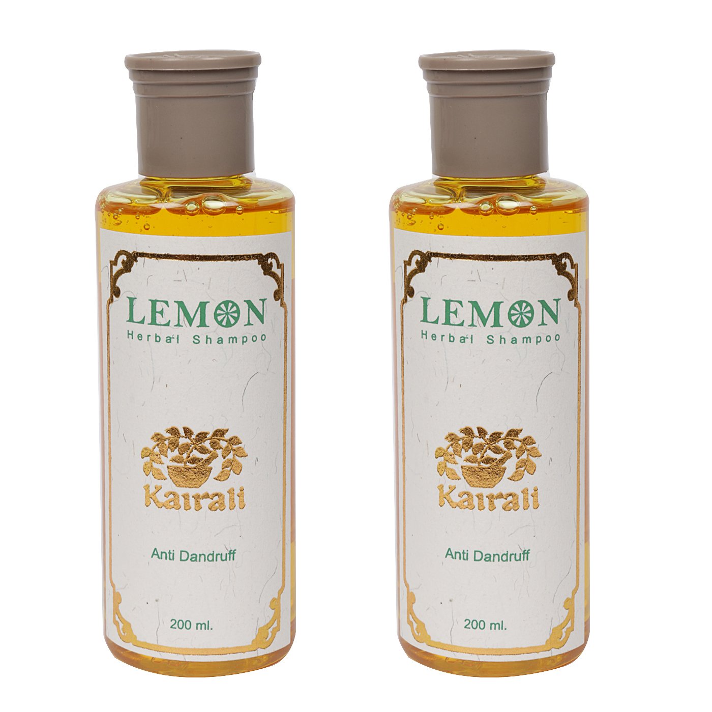 Kairali Lemon Shampoo for Hair Growth & Scalp Care - 2 Pack - Natural Ayurvedic Shampoo for Dry, Damaged Hair - Perfect for Daily Use & Hair Spa Treatments