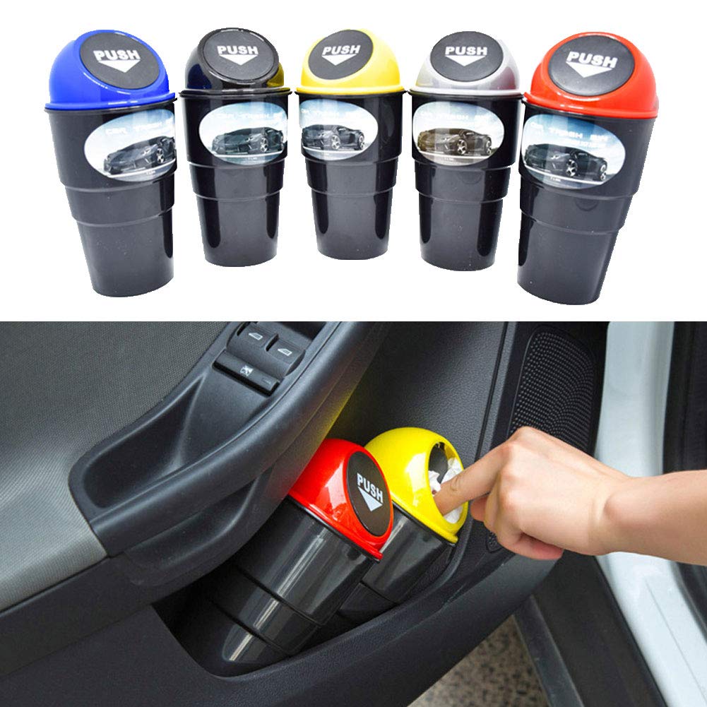 Portable Mini Car Trash Can - Small Plastic Garbage Bin for Vehicles, Auto Waste Storage Organizer - Perfect for Road Trips, Commuting & Keeping Your Car Clean