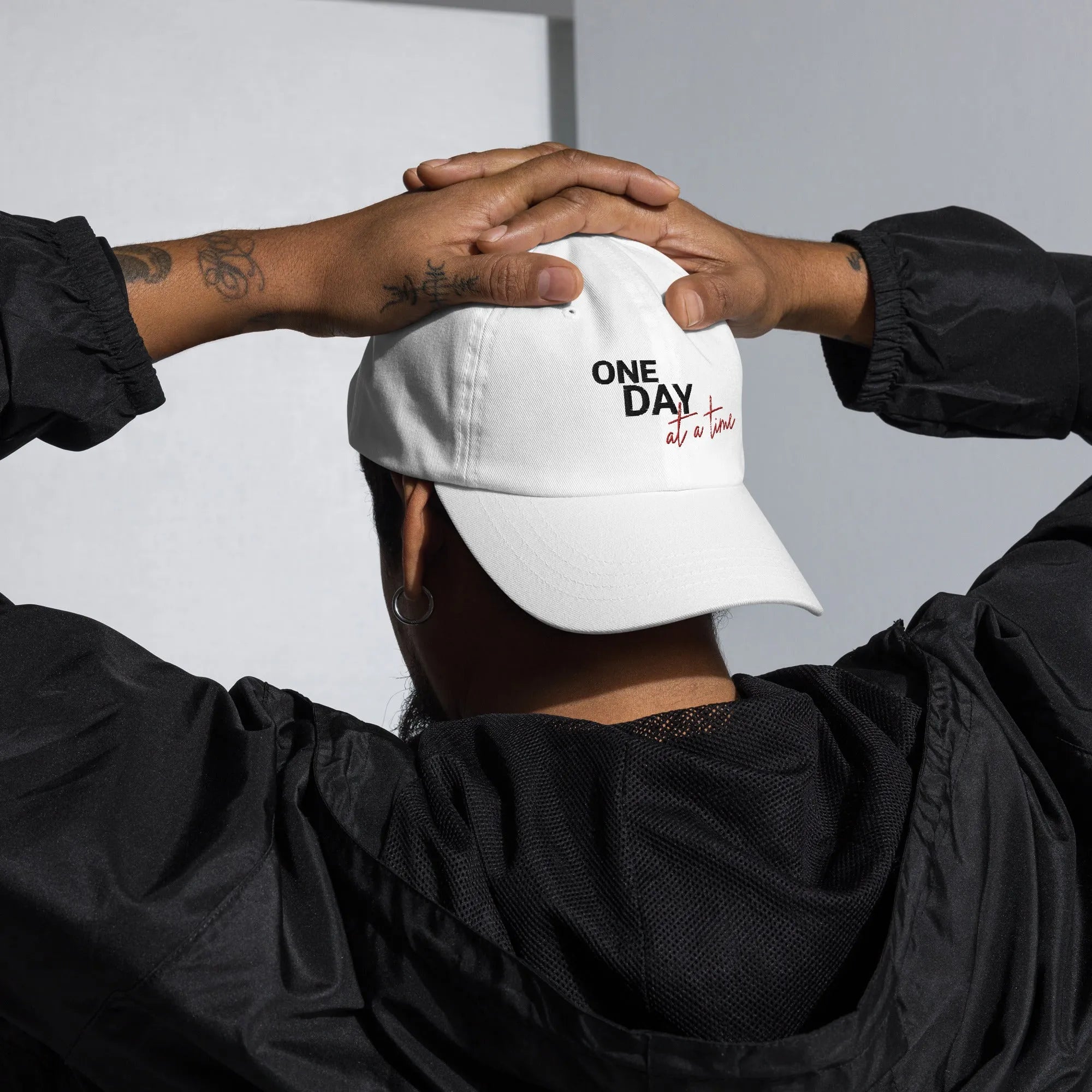 One Day At A Time Embroidered Dad Hat - Adjustable Cotton Baseball Cap for Men & Women - Perfect for Outdoor Activities, Sports & Casual Wear