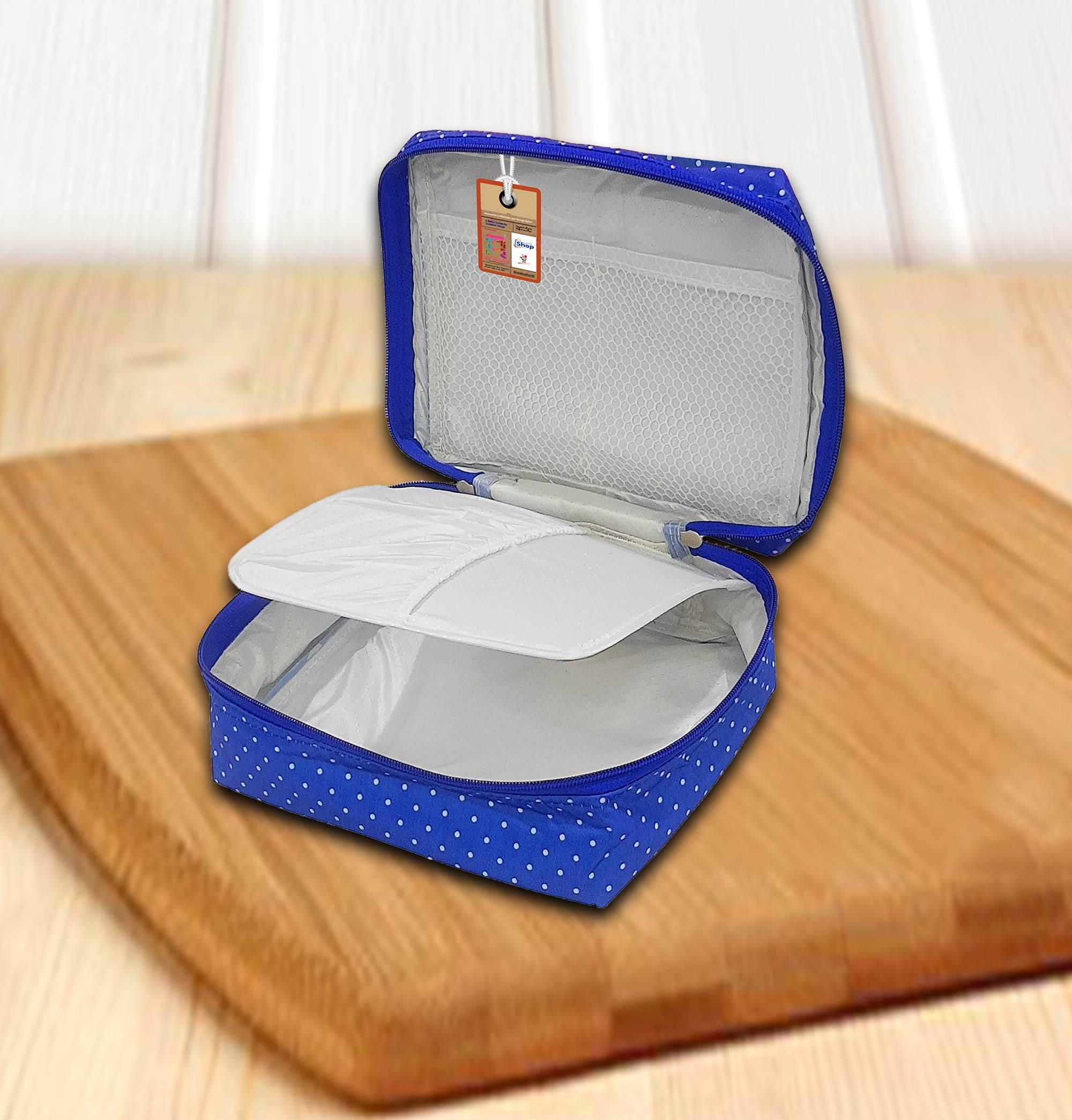 Atorakushon Makeup Storage Box - Cosmetic Vanity Organizer with Toiletry & Jewelry Pouch for Women | Travel-Friendly Wardrobe Organizer (Blue) | Perfect for Travel, Home & Office Use