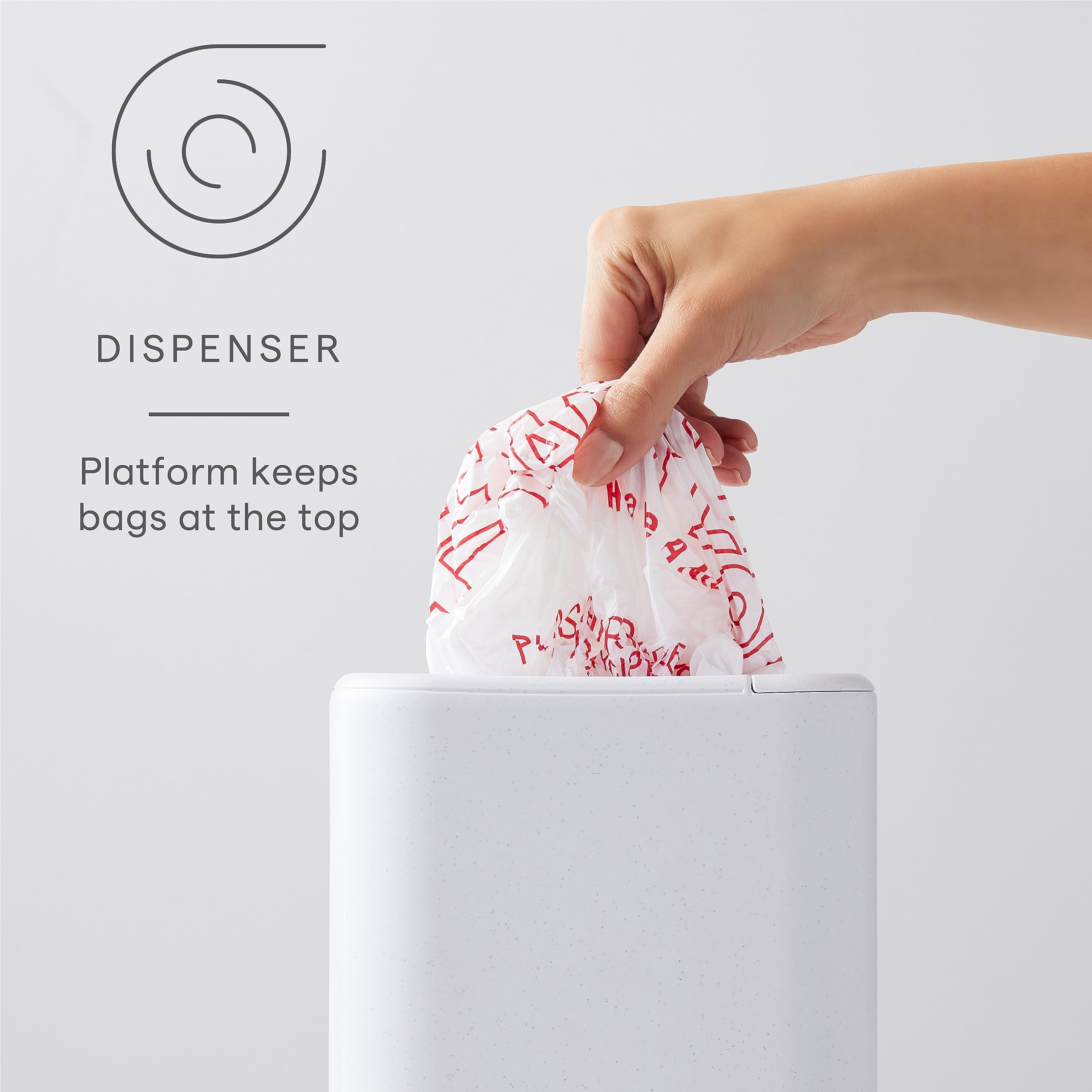 YouCopia StoraBag Plastic Bag Dispenser - Space Saving Kitchen Organizer for Grocery Bags, Cabinet & Pantry Storage - Compact White Bag Holder for Eco-Friendly Reuse - Perfect for Recycling Shopping Bags in Home Kitchen Organization