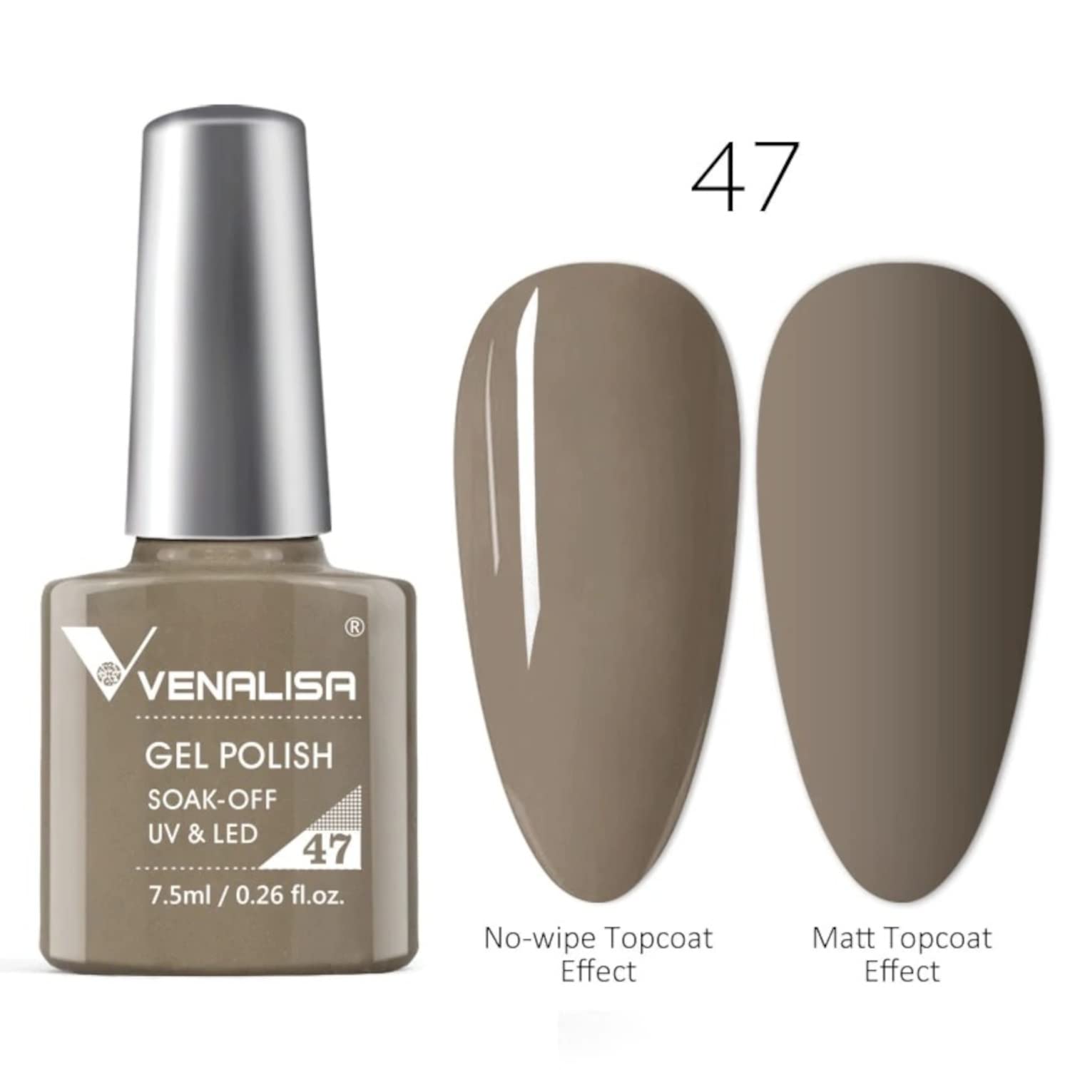 VENALISA #47 Gel Nail Polish 7.5ml - Soak Off UV LED Nail Gel for Manicure & Nail Art - Salon Quality Long Lasting Gel Polish - Requires UV/LED Light to Cure - Perfect for Home DIY Nails & Professional Salon Use