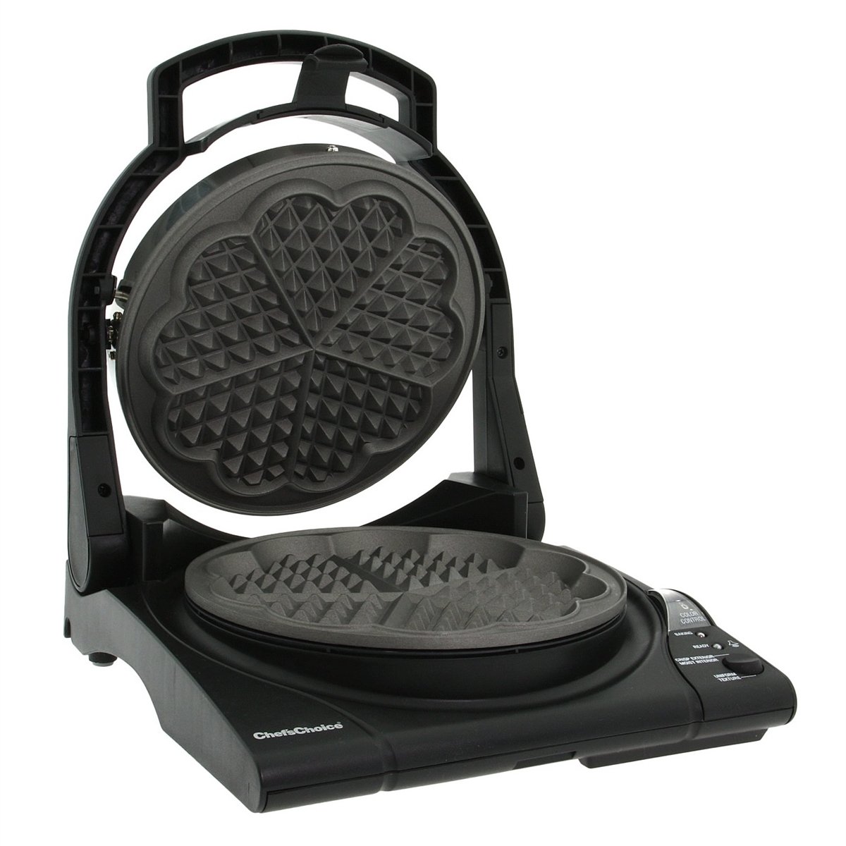 Chef’sChoice 840 WafflePro Waffle Maker with Adjustable Taste & Texture - 5-Slice Traditional Heart Design, Nonstick & Easy Clean Plates - Perfect for Breakfast, Brunch & Family Gatherings - Silver