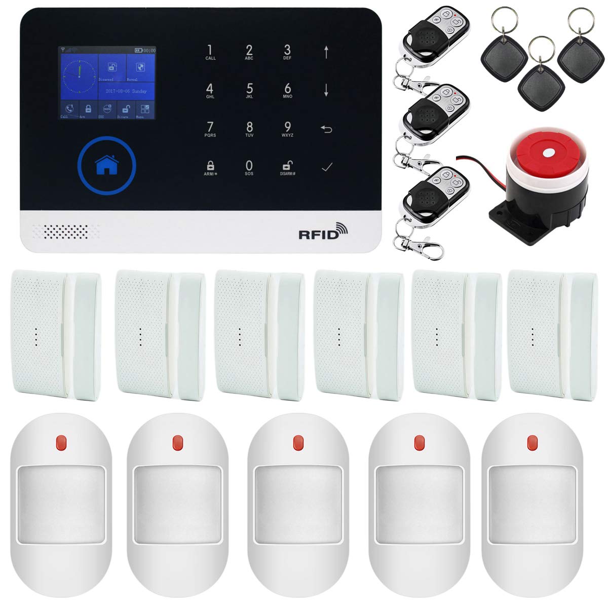 Tuya WiFi GSM Wireless Smart Home Security Alarm System - APP Control, Works with Alexa & Google Home, RFID Access, Anti-Theft Auto Dialer - Easy Installation for Home & Office Protection