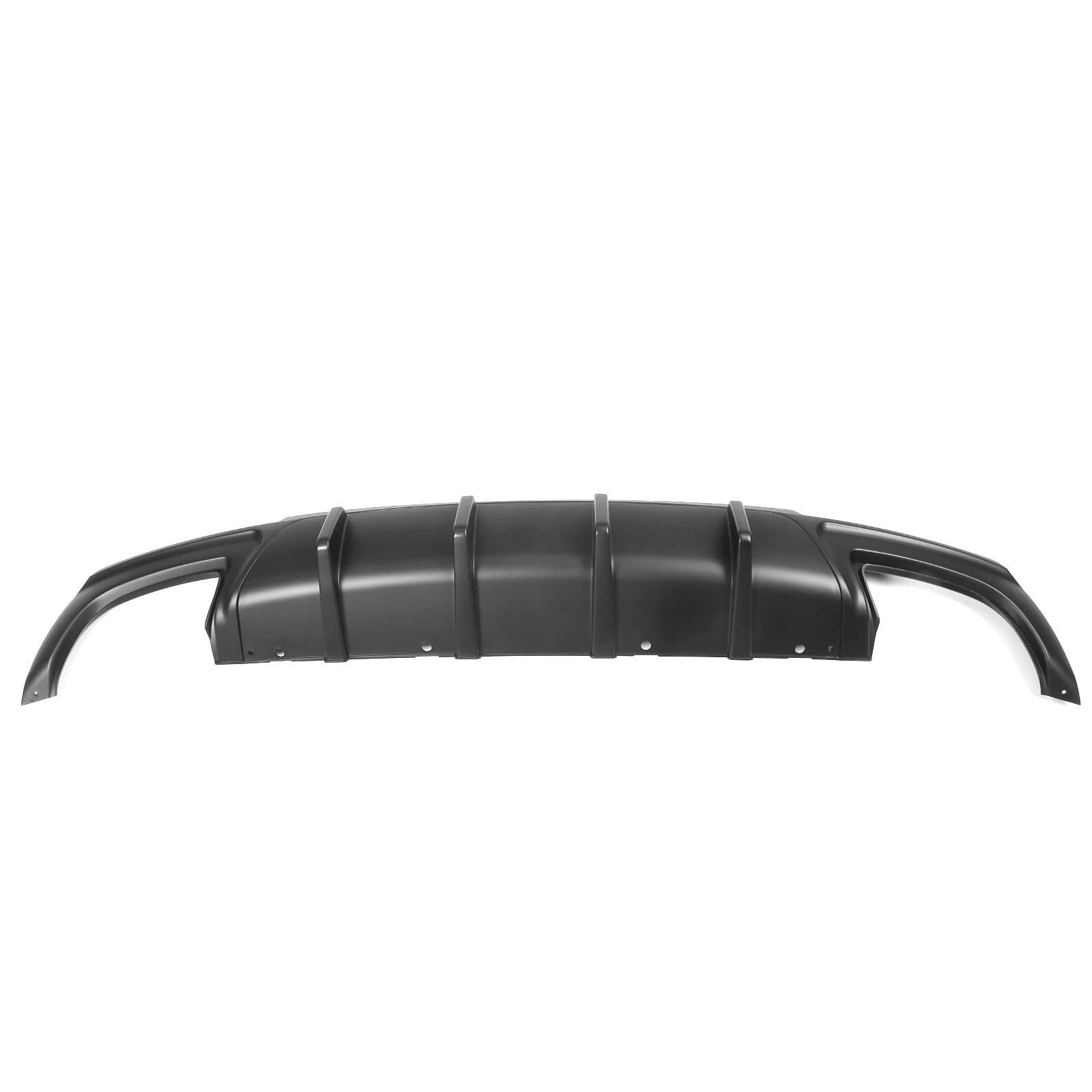 IKON MOTORSPORTS Rear Bumper Diffuser Lip for 2015-2023 Chrysler 300 - Matte Black PP V1 Style Lower Lip with Shark Fins (2-Piece Set) | Aggressive Styling Upgrade for Sedan Performance & Custom Look