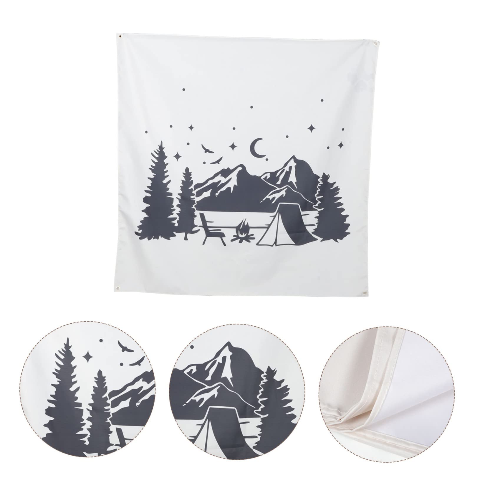 5pcs Outdoor Camping Flags - Durable Polyester Hanging Blankets for Wall Decor, Campsite & Backyard - Summer Photo Backdrop, Patio & Garden Party Decorations