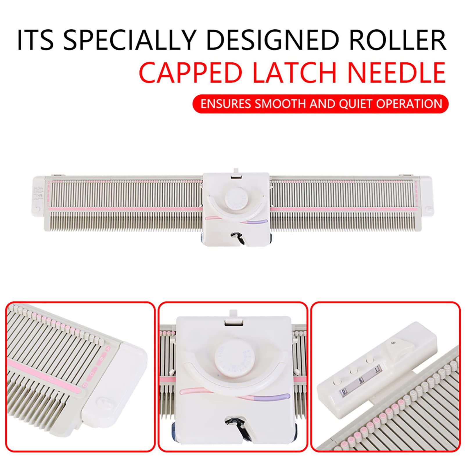 Zerodis LK150 6.5mm Mid Gauge Plastic Knitting Machine - 150 Stitches with Accessory Tool Set for DIY Sweater Making & Home Sewing Projects | Perfect for Handmade Crafts, Knitting Beginners & Home Textile Creation