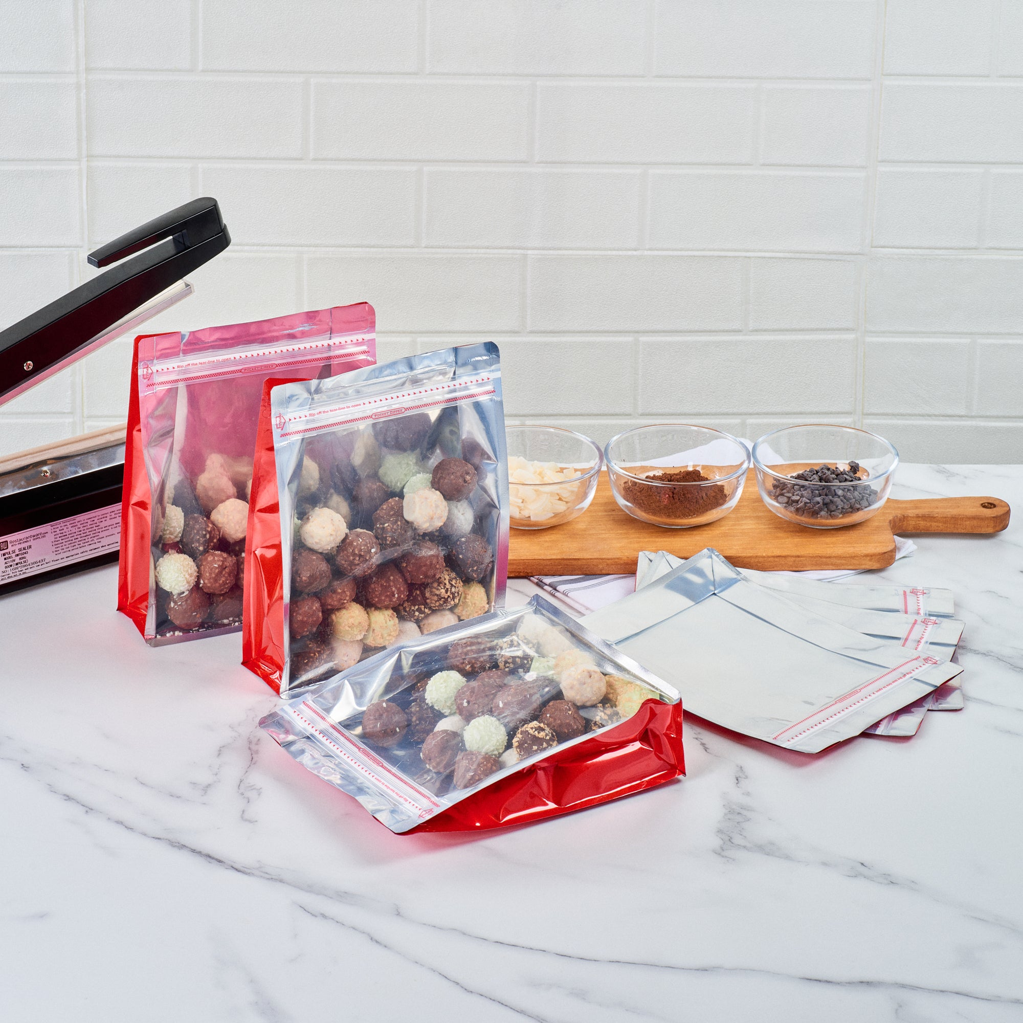 Premium Red Plastic Snack Bags - Large 9.5