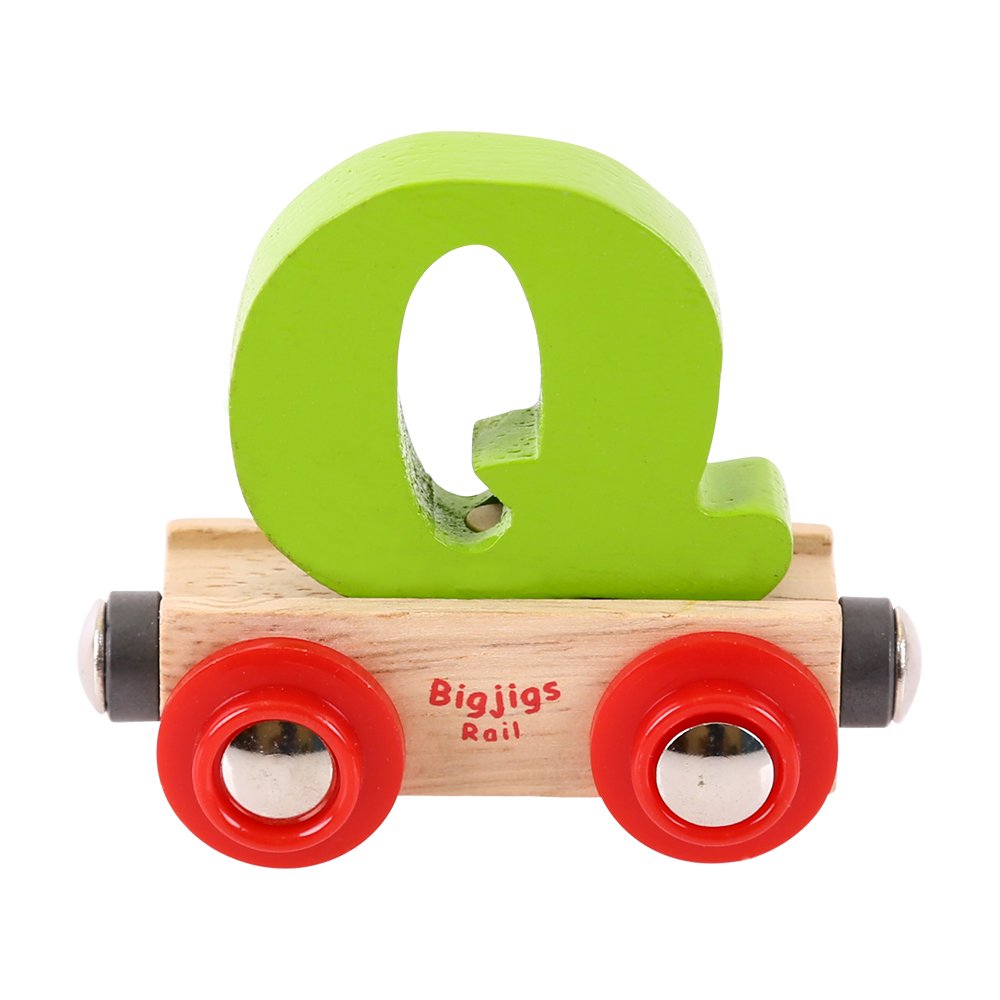 Bigjigs Toys Wooden Train Set - Q Carriage for Kids | Perfect for Imaginative Play & Train Track Layouts