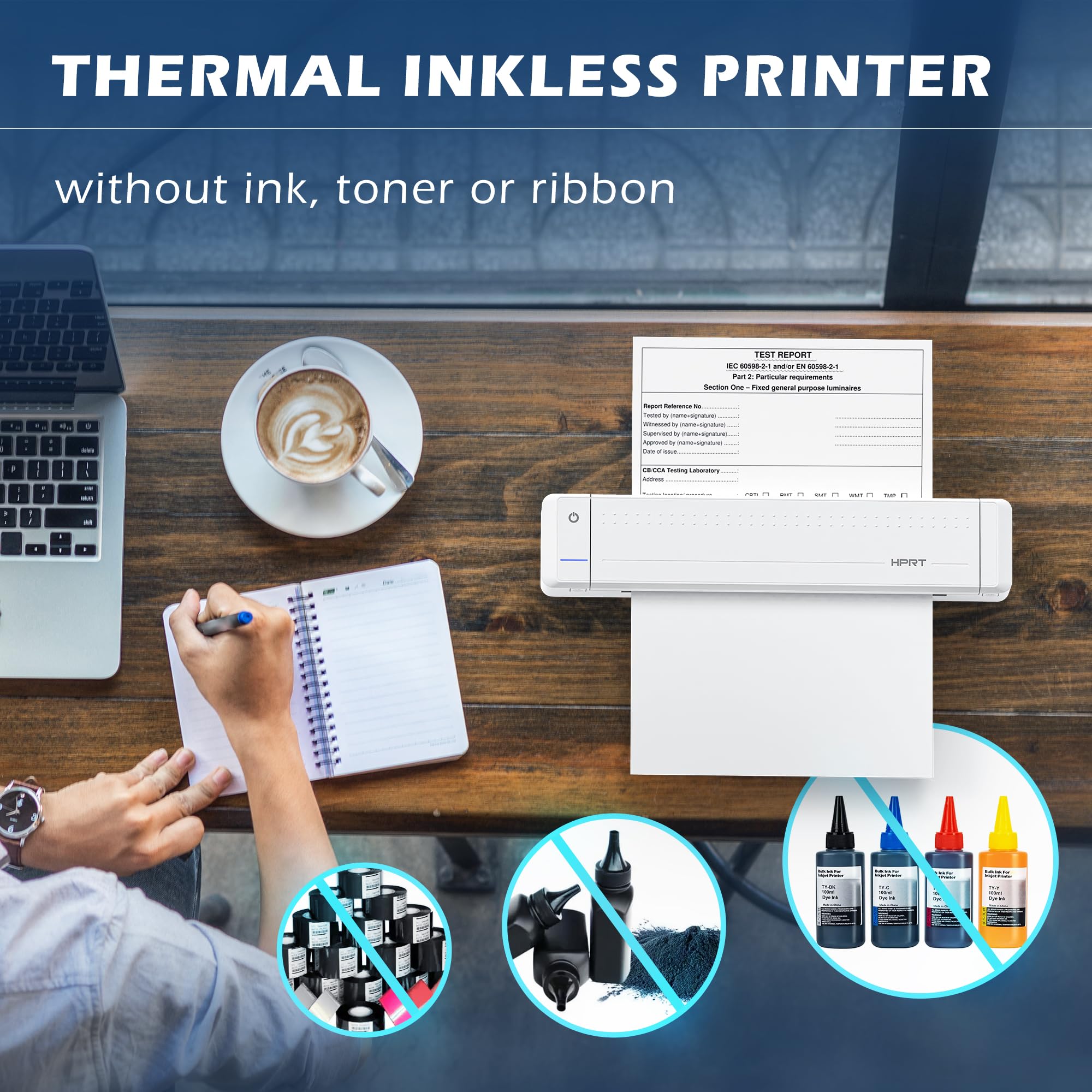 HPRT Upgraded MT866 Wireless Thermal Printer - Portable 8.5
