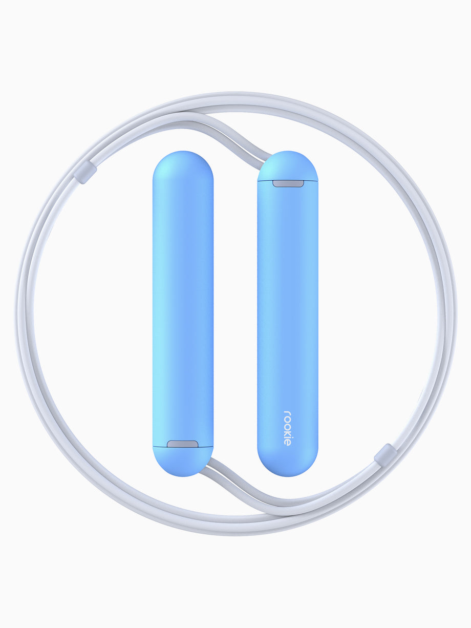 Tangram Rookie Smartrope Jump Rope - Adjustable LED Light Up Skipping Rope for Fitness, Workouts & Weight Loss - Perfect for Home Gym, Cardio Training & Outdoor Exercise (Ice Blue)