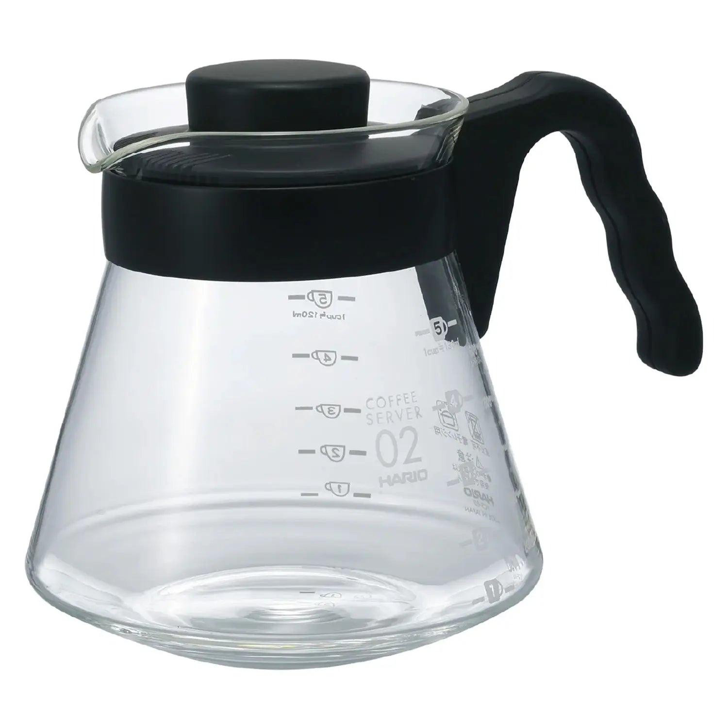 Hario V60 Heat Resistant Glass Coffee Server with Wide Spout - Perfect for Pour Over Coffee Brewing at Home or Cafe