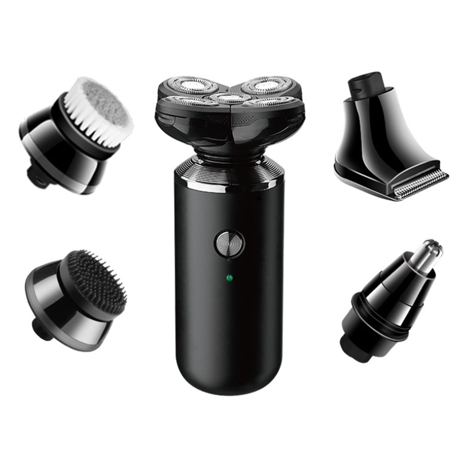 5-in-1 Electric Razor for Men - Wet & Dry USB Rechargeable Rotary Shaver with Powerful Beard Trimmer | Perfect for Travel, Gym & Daily Grooming Routine
