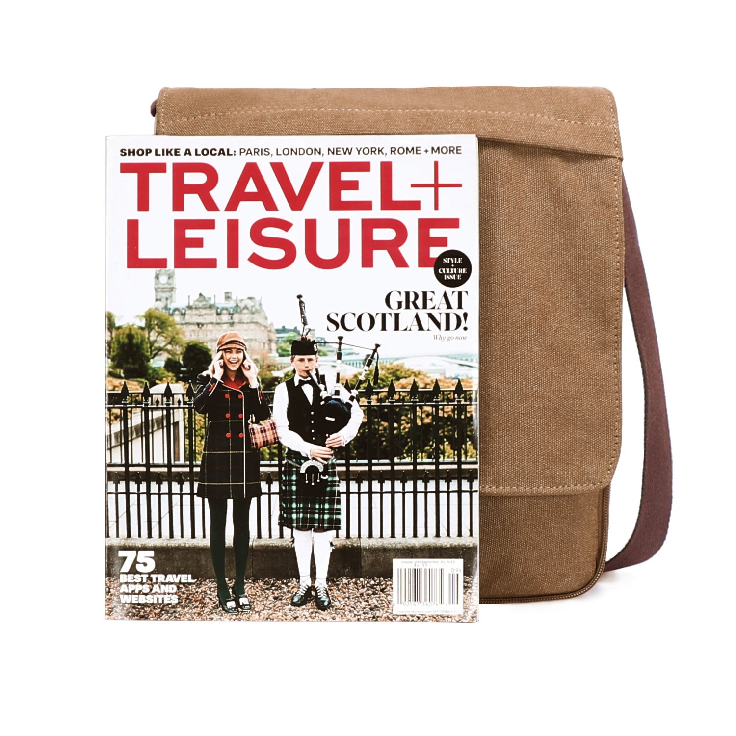 Vintage Canvas Leather Messenger Crossbody Bag - Small Organizer for Work, Travel & Everyday Use