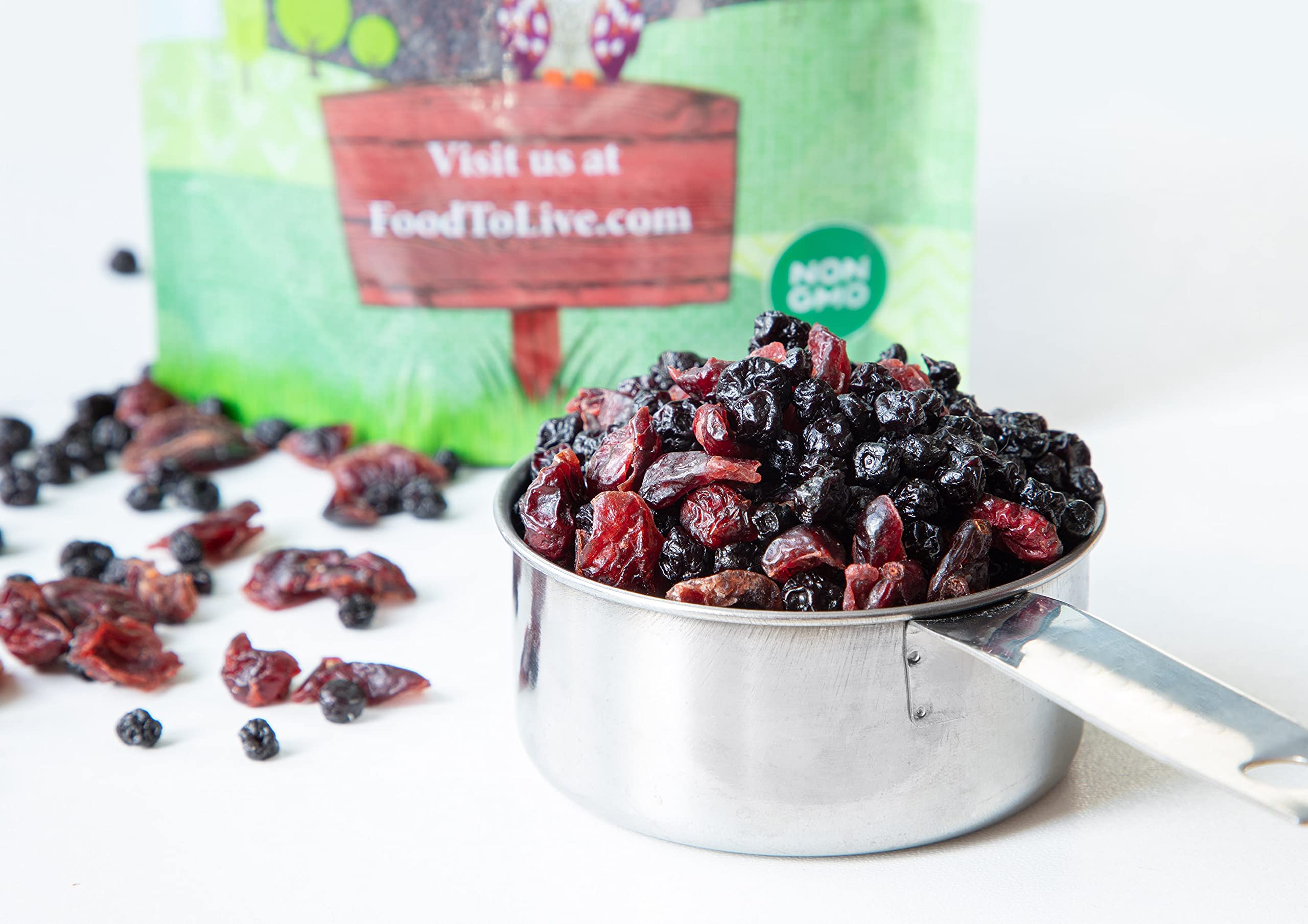 Food to Live Organic Essential Berries Mix - 18 lbs Non-GMO Dried Blueberries & Cranberries, Unsulfured, Kosher | Gently Infused with Organic Sugar & Lightly Coated with Sunflower Oil | Perfect for Smoothies, Baking, Snacking & Healthy Breakfast Bowls