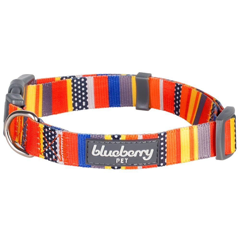 Personalized Dog Collar with Nautical Flags Design - Adjustable Medium Pet Collar Custom Embroidered with Dog Name & Phone Number | Durable Pet ID Collar for Daily Walks, Beach Trips & Outdoor Adventures