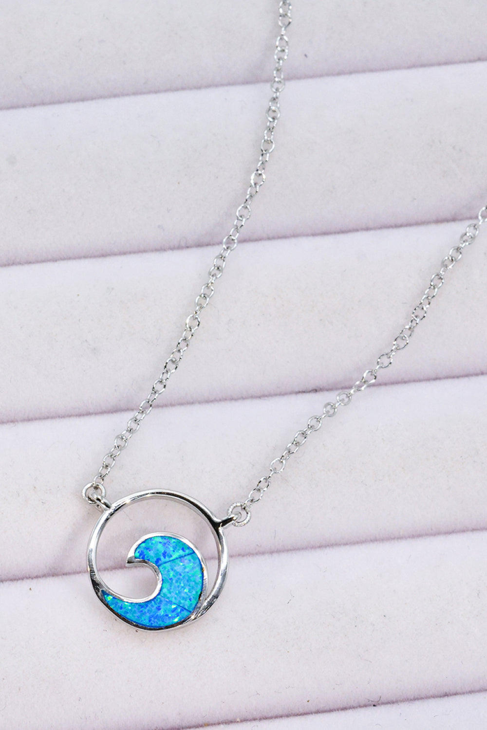 Opal Wave Pendant Necklace - Elegant Sterling Silver Jewelry for Women, Gift for Her | Perfect for Weddings, Anniversaries & Special Occasions