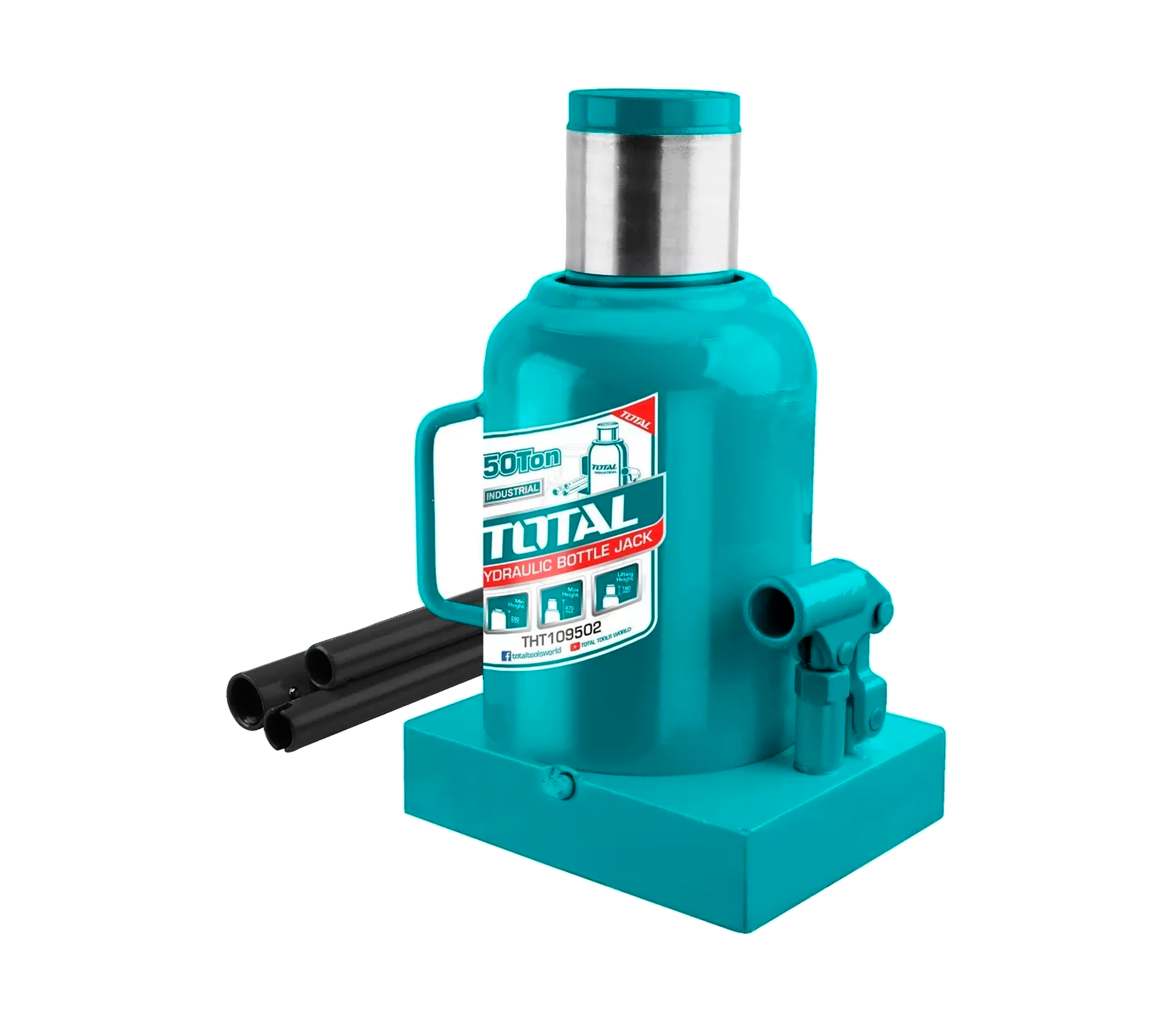 50 Ton Hydraulic Bottle Jack - Heavy Duty Car Lift for Trucks, SUVs, and Farm Equipment - Ideal for Auto Repair, Towing, and Emergency Roadside Assistance