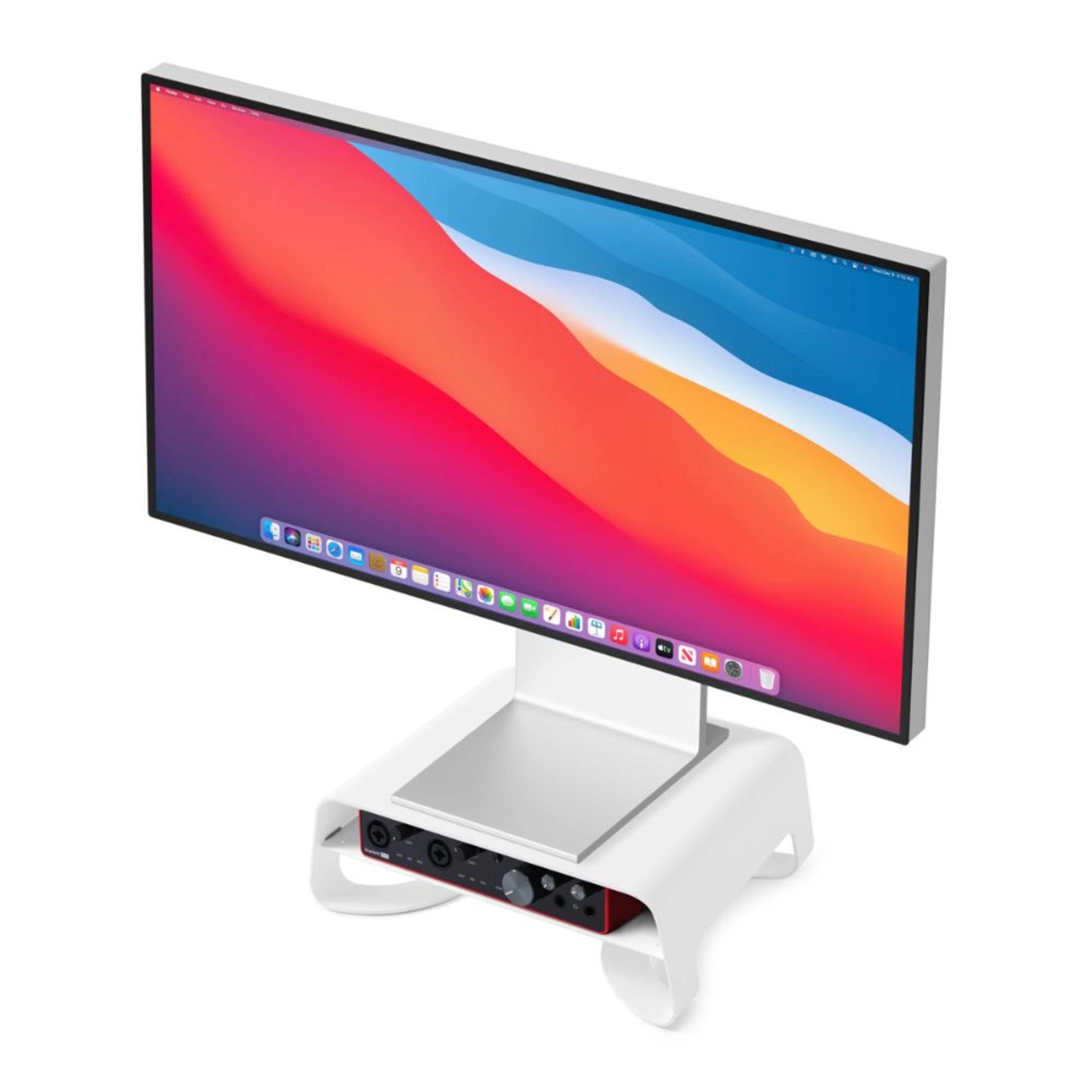 Twelve South Curve Riser Stand for iMac & Computer Monitors - Premium White Desktop Organizer (Perfect for Home Office & Workspace Setup)