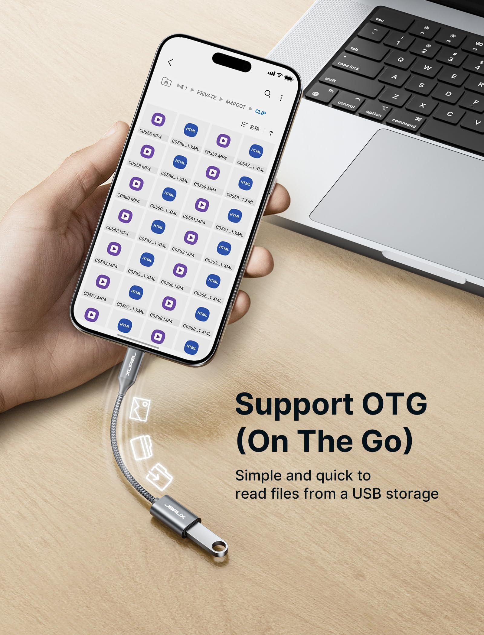 JSAUX USB C to USB 3.0 Adapter [2 Pack], USB Type C Male to USB Female OTG Cable, Thunderbolt 3 Compatible for MacBook Pro/Air, iPhone 16 Series, Samsung Galaxy S24/S23/S22 - Perfect for Data Transfer, Charging & Connecting Peripherals