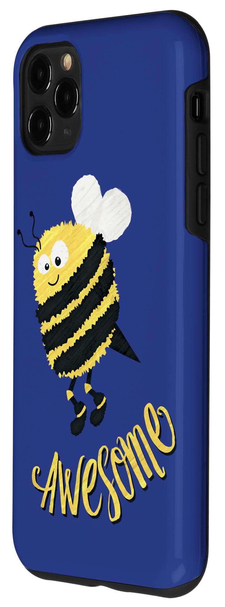 iPhone 11 Pro Max Case - Funny 'Be Awesome' Bumblebee Honey Design - Cute & Positive Phone Cover for Women & Men - Perfect for Everyday Use, Work & School