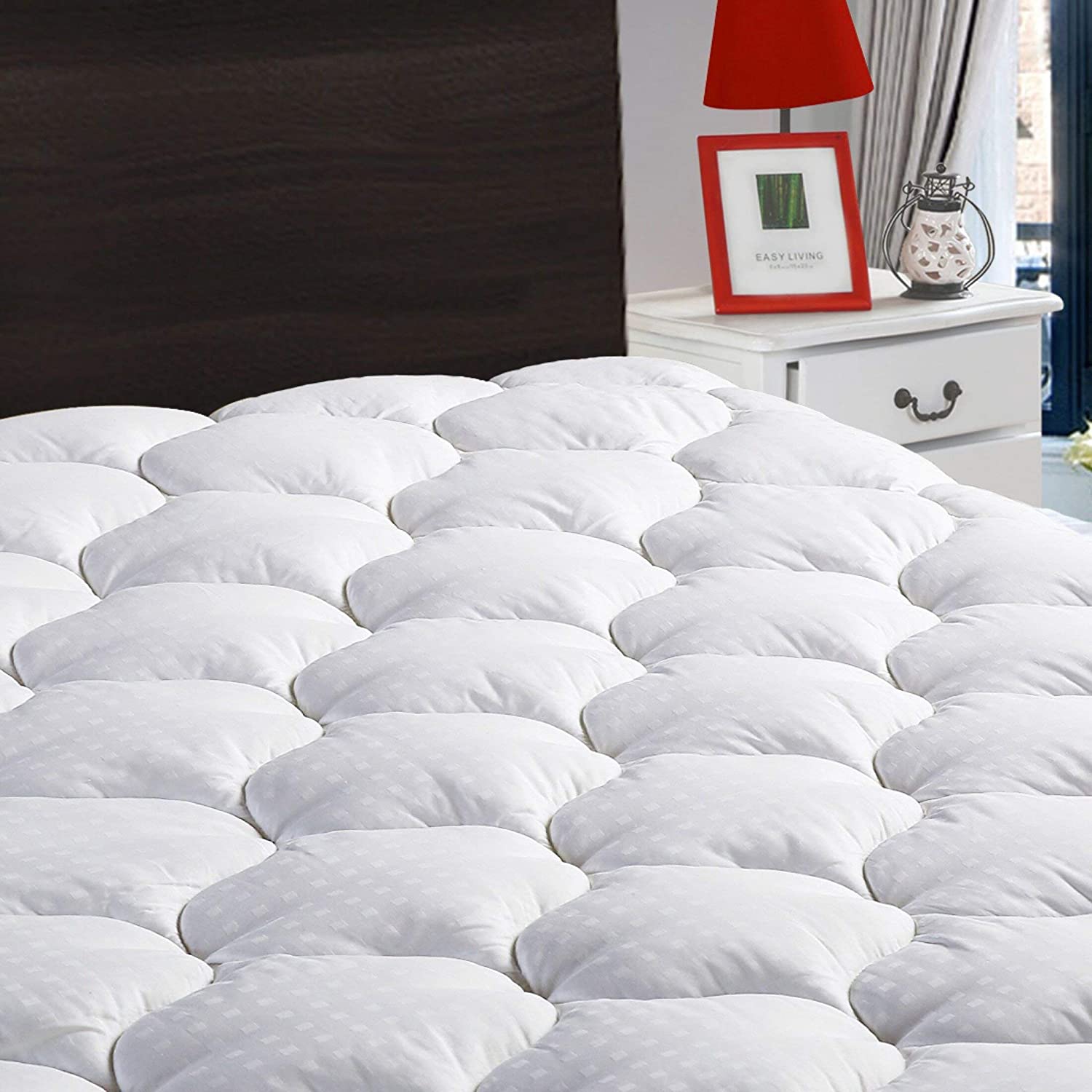 Pacific Coast Feather Spring Air Stain Protection Mattress Pad - Full Size Waterproof Mattress Topper for Allergy Relief & Comfort - Perfect for Guest Beds, Dorms & Home Use