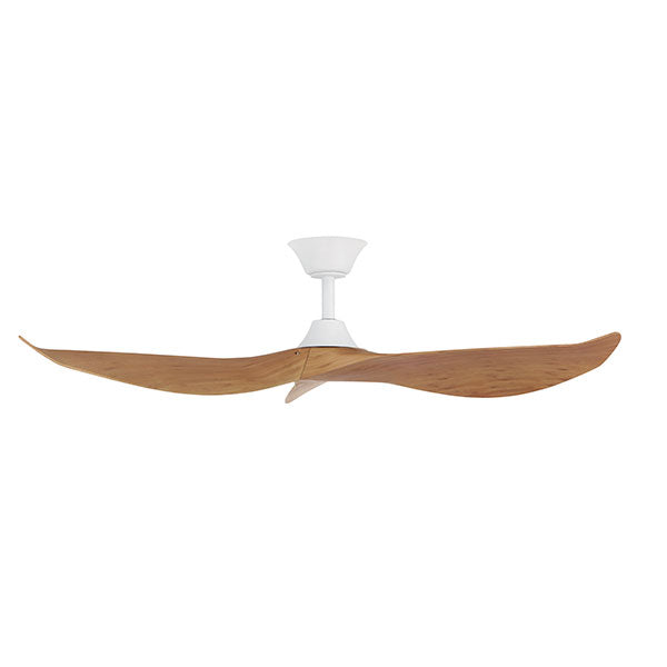 Eglo Cabarita 50-inch White Ceiling Fan with Bamboo Finish - Perfect for Living Room, Bedroom & Outdoor Spaces