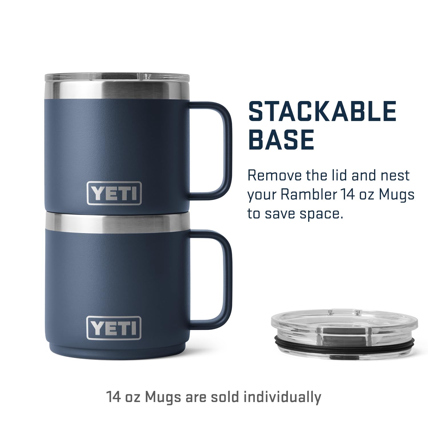 YETI Rambler 14 oz Stackable Mug - Vacuum Insulated Stainless Steel Travel Cup with MagSlider Lid - Perfect for Coffee, Tea & Camping Outdoor Adventures