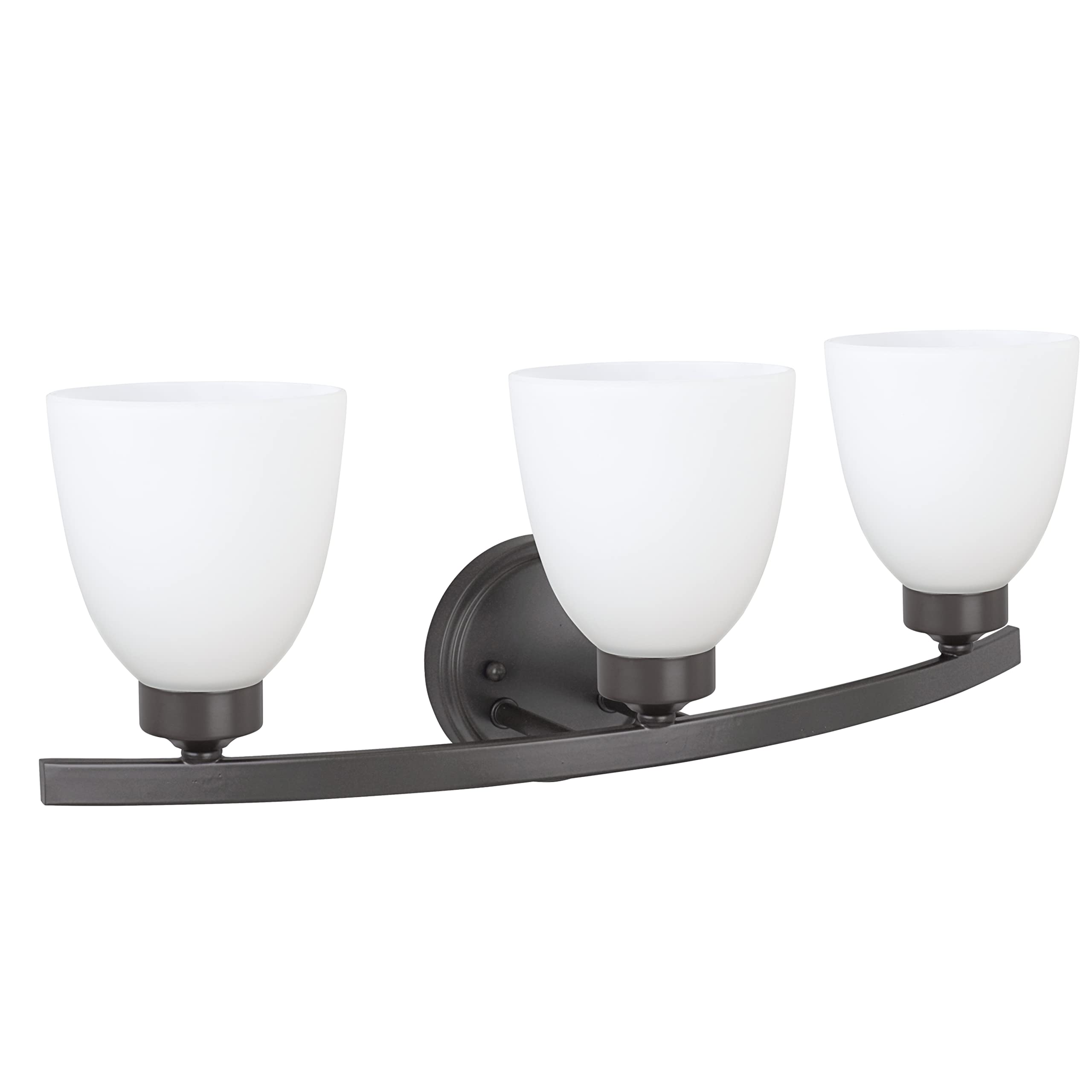Aspen Creative 62204-2 Three-Light Bathroom Vanity Wall Sconce, 21 Inch Wide Transitional Oil Rubbed Bronze Fixture - Perfect for Bathroom, Powder Room, and Dressing Area Lighting