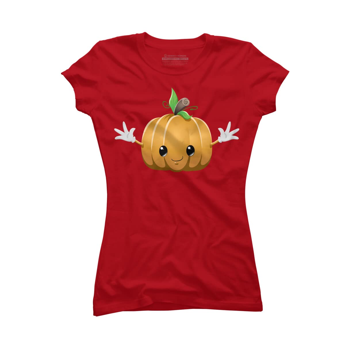 Design By Humans Junior's Halloween Pumpkin Monster Graphic T-Shirt by LironPeer - Cute & Spooky Halloween Outfit for Teens - Perfect for Trick-or-Treating, Costume Parties & Fall Festivals
