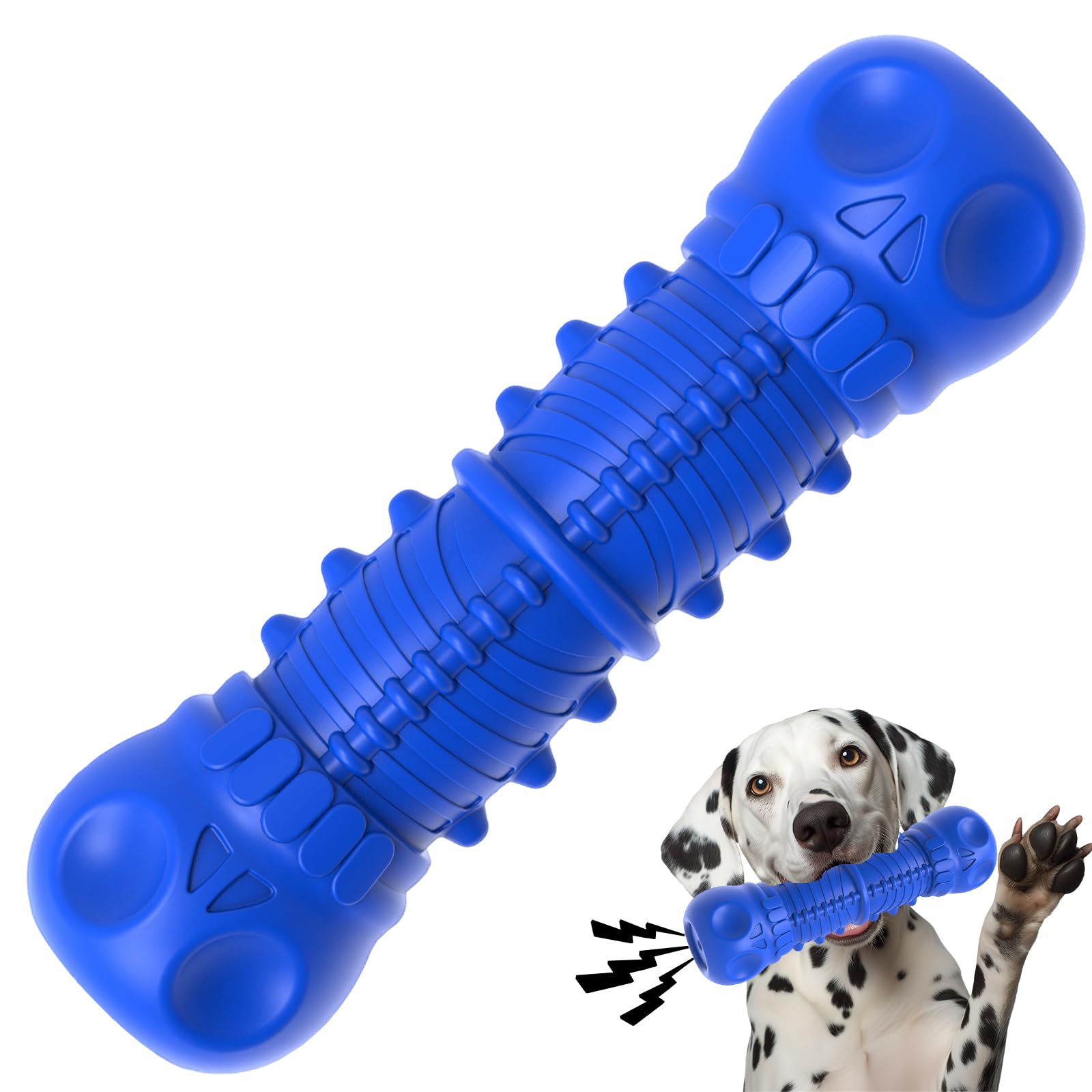 Durable Natural Rubber Dog Chew Toys for Aggressive Chewers - Tough Squeaky Toys for Medium Breed Dogs - Perfect for Playtime, Training & Teeth Cleaning