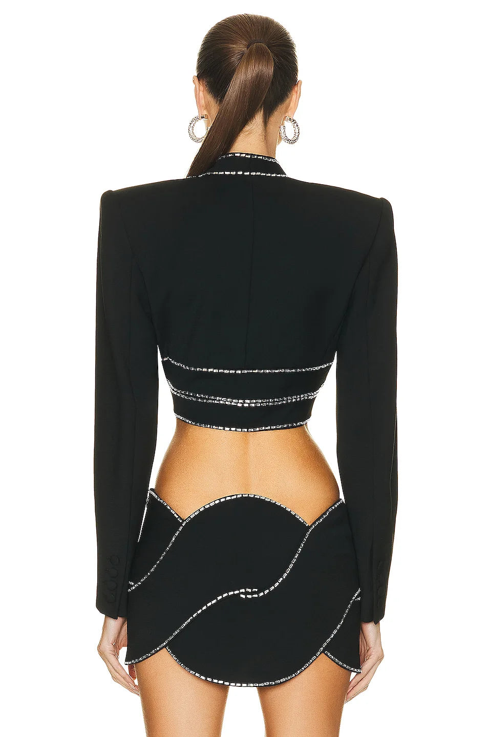 2023 New Women's Long Sleeve Sexy Bodycon Mini Skirt Set - Rayon Bandage High Street Fashion Outfit for Party, Club, Date Night & Casual Wear