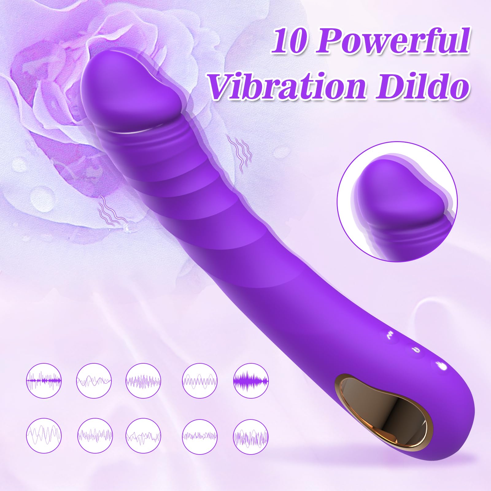 Heated G-Spot Vibrator for Women - Realistic Dildo with 10 Vibration Modes, Nipple & Anal Stimulator - Couples Sex Toy, Bullet & Wand Massager (Purple) - Perfect for Solo Play & Intimate Couples Moments