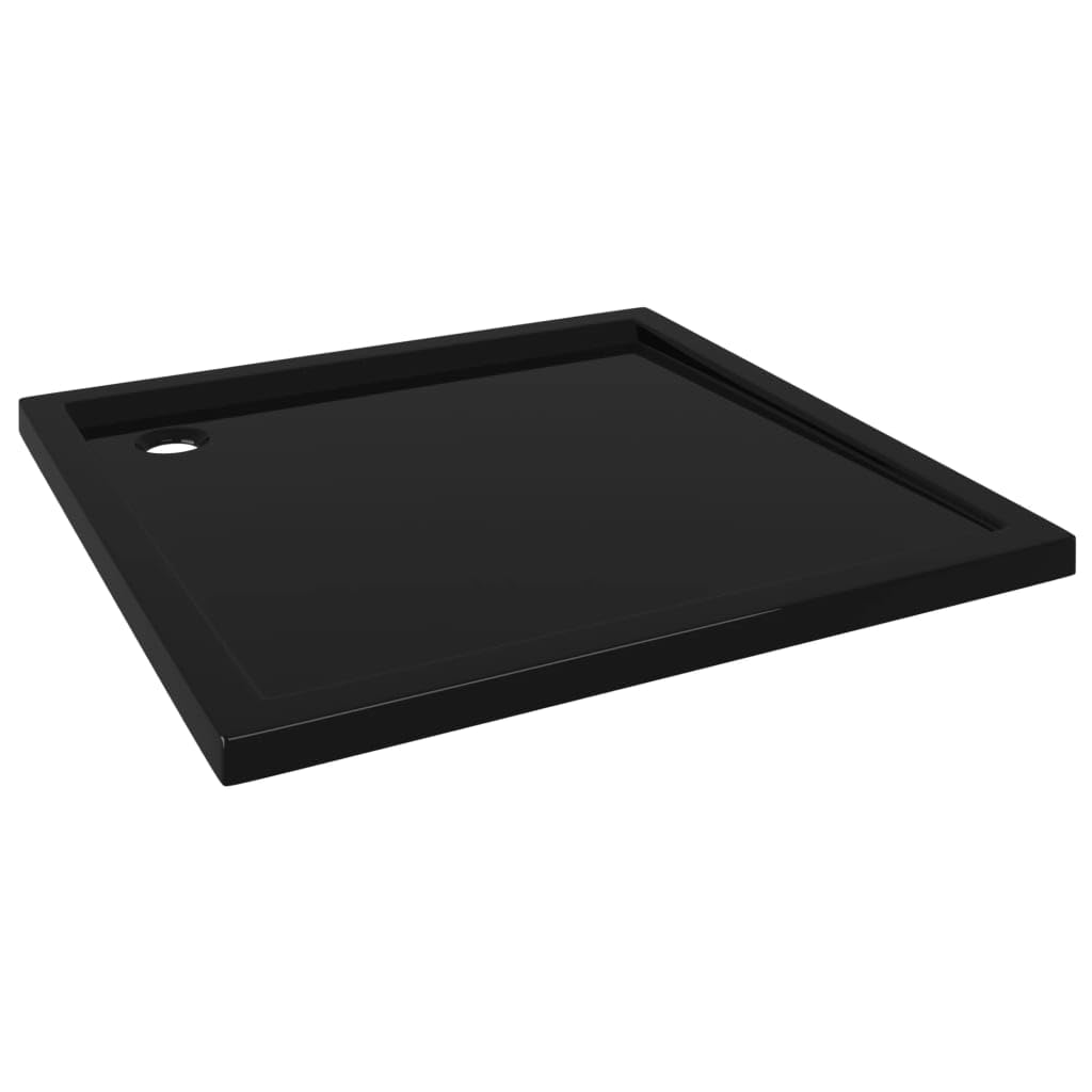 31.5x31.5 Inch Square Threshold Shower Base | ABS Bathroom Shower Pan with Drain Cover | Non-Slip Shower Tray for Walk-In Showers | Waterproof & Durable Black Shower Base for Home & Commercial Use